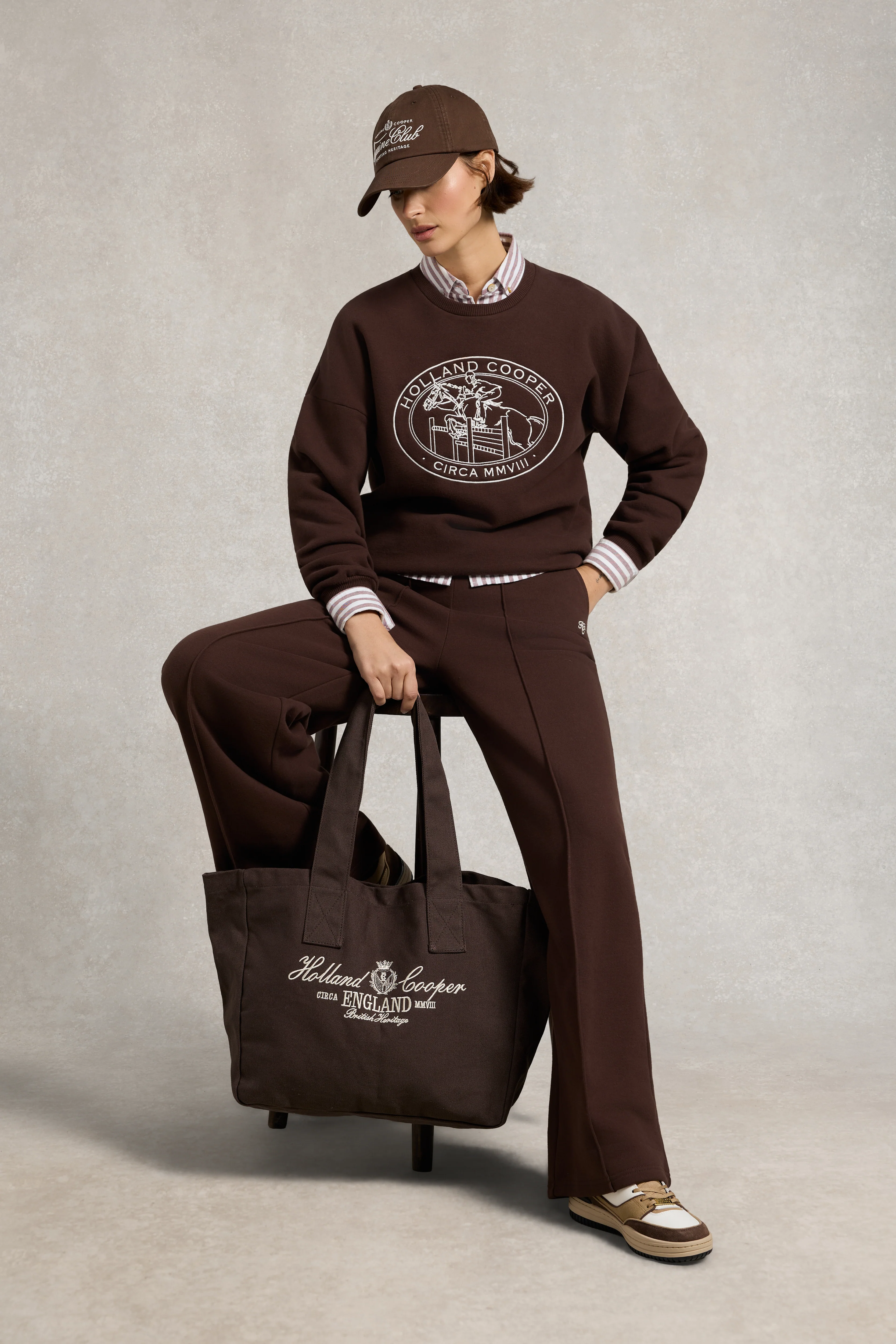 Collegiate Wide Leg Jogger (Walnut) - Image 6