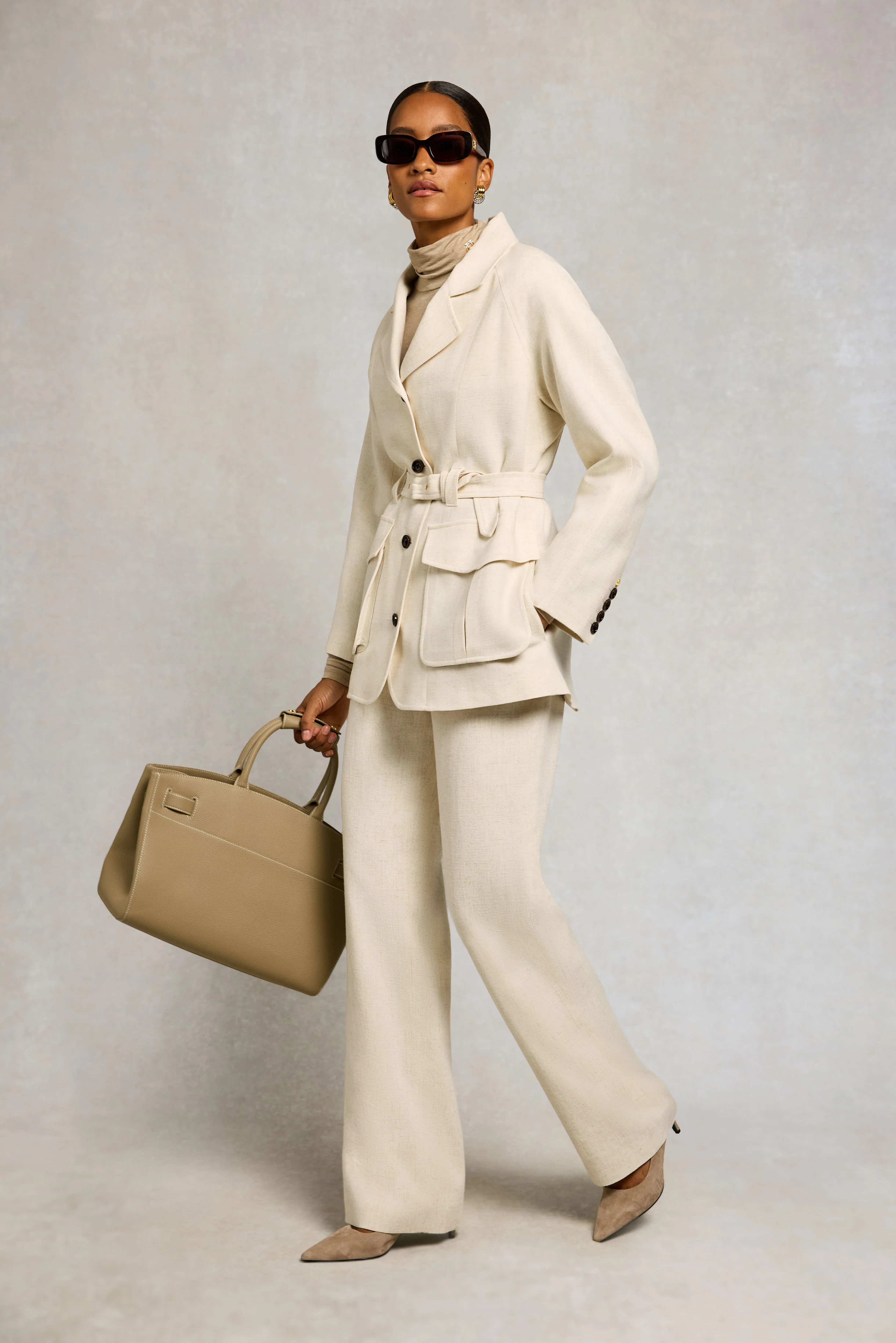 Cotswold Belted Jacket (Natural Linen) - Image 4