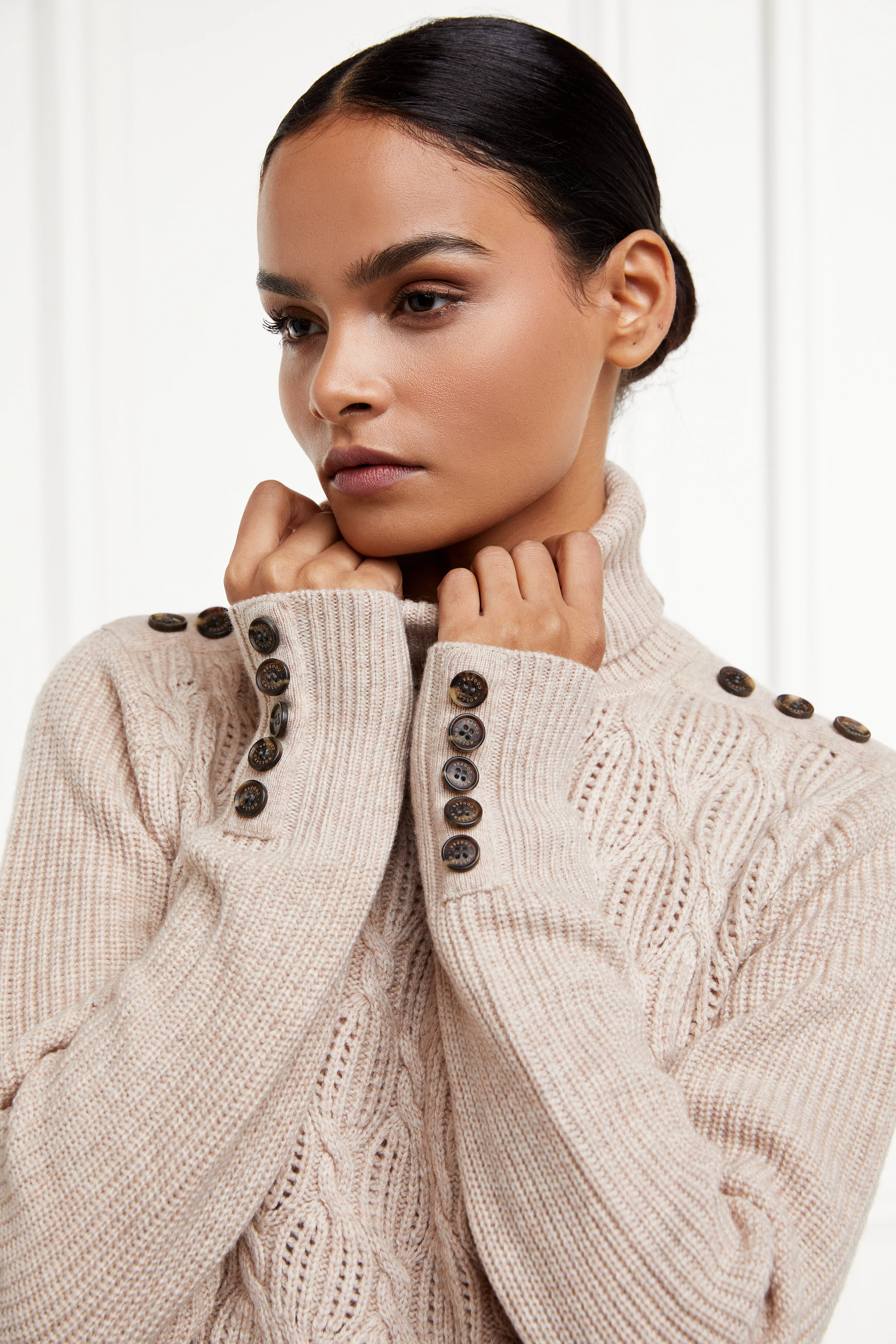Cotswold Roll Neck Knit (Oatmeal) - Image 3