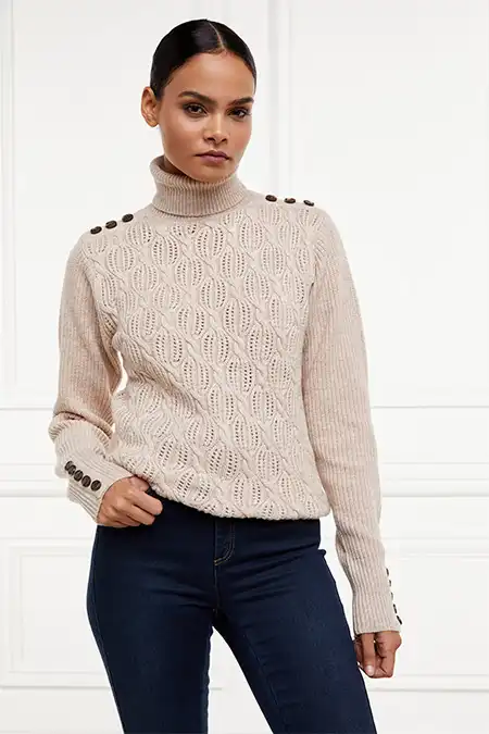 Cotswold Roll Neck Knit (Oatmeal) - Image 5