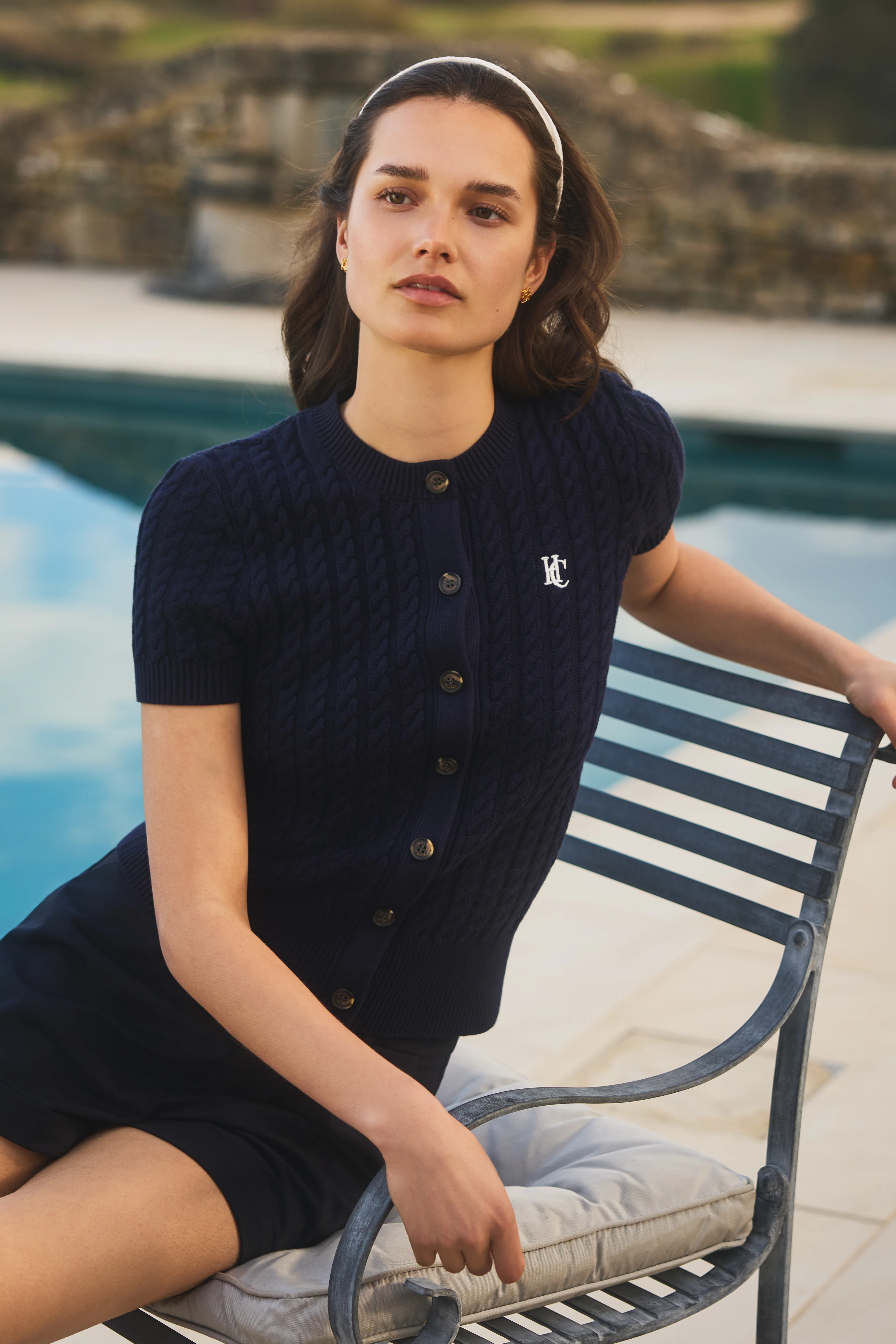 Cotswold Short Sleeve Cardigan (Ink Navy) - Image 6