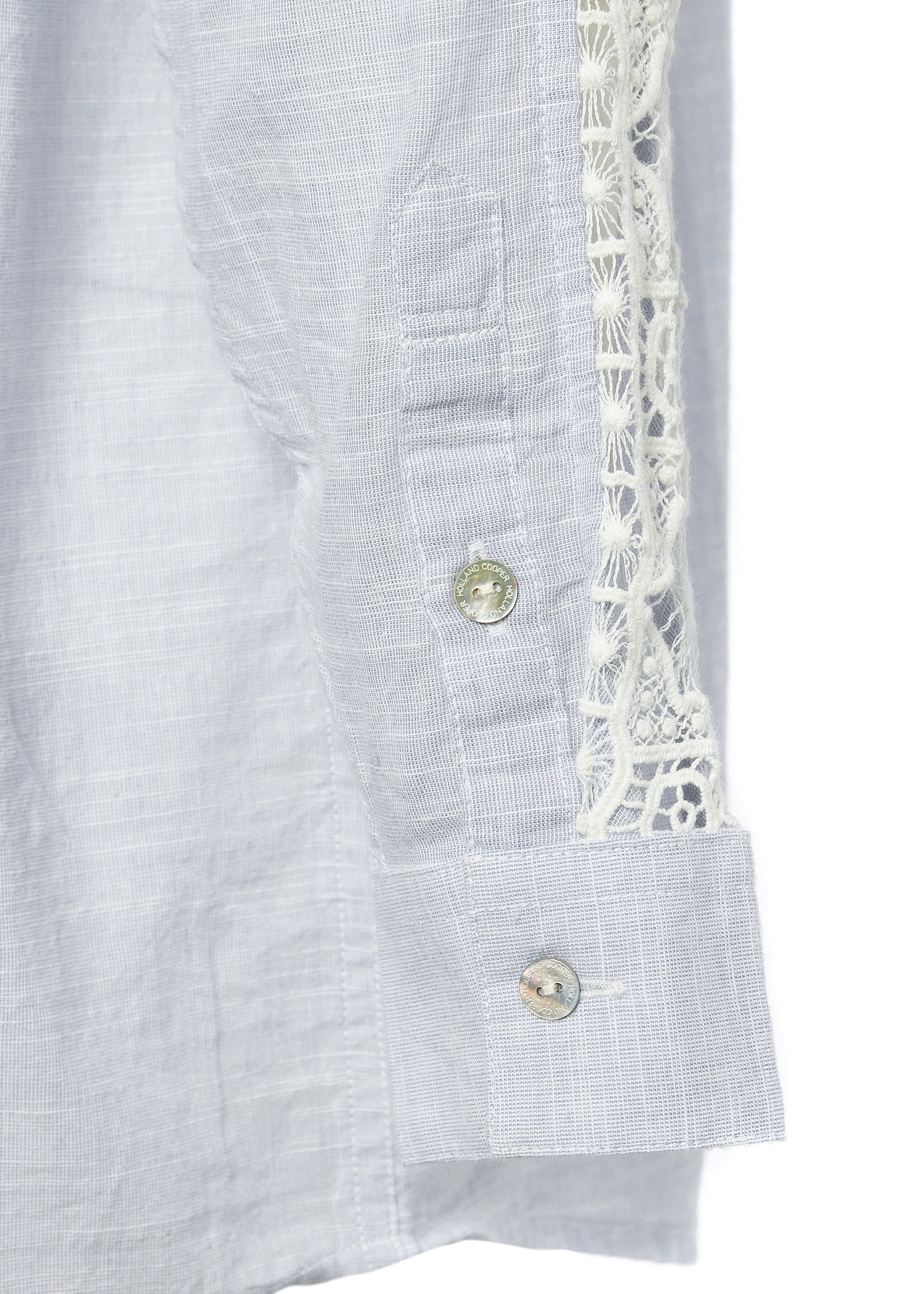 Cotton Lace Shirt (Pale Blue) - Image 12