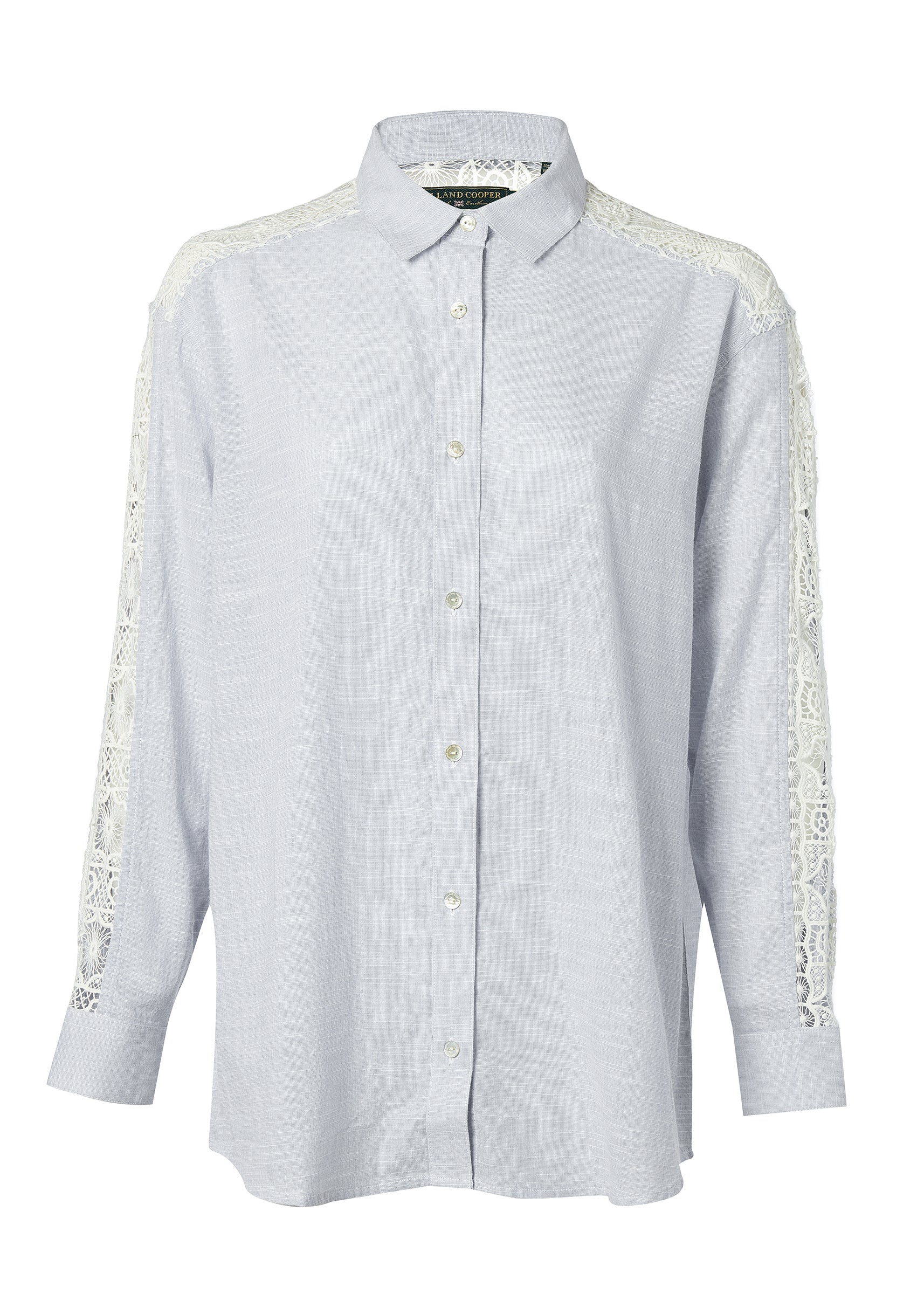 Cotton Lace Shirt (Pale Blue) - Image 4