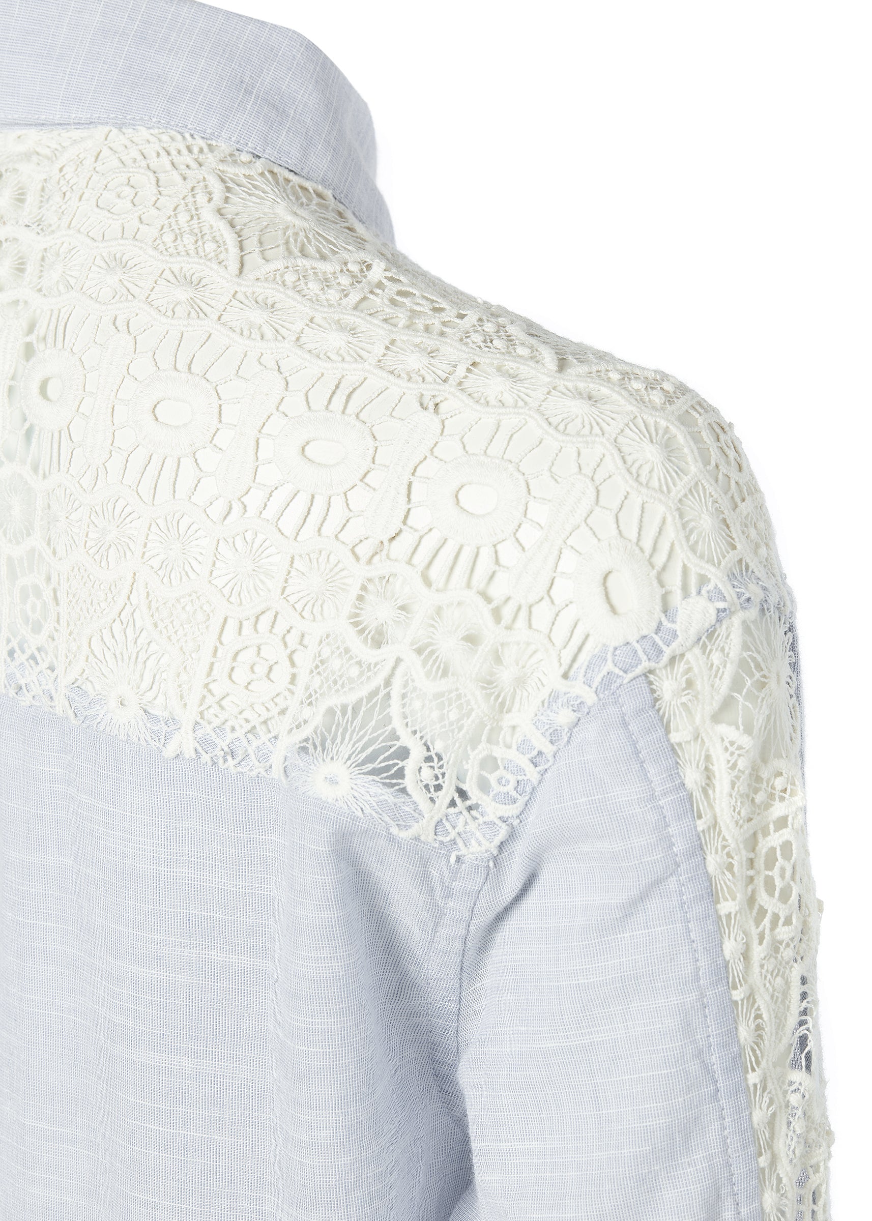 Cotton Lace Shirt (Pale Blue) - Image 7