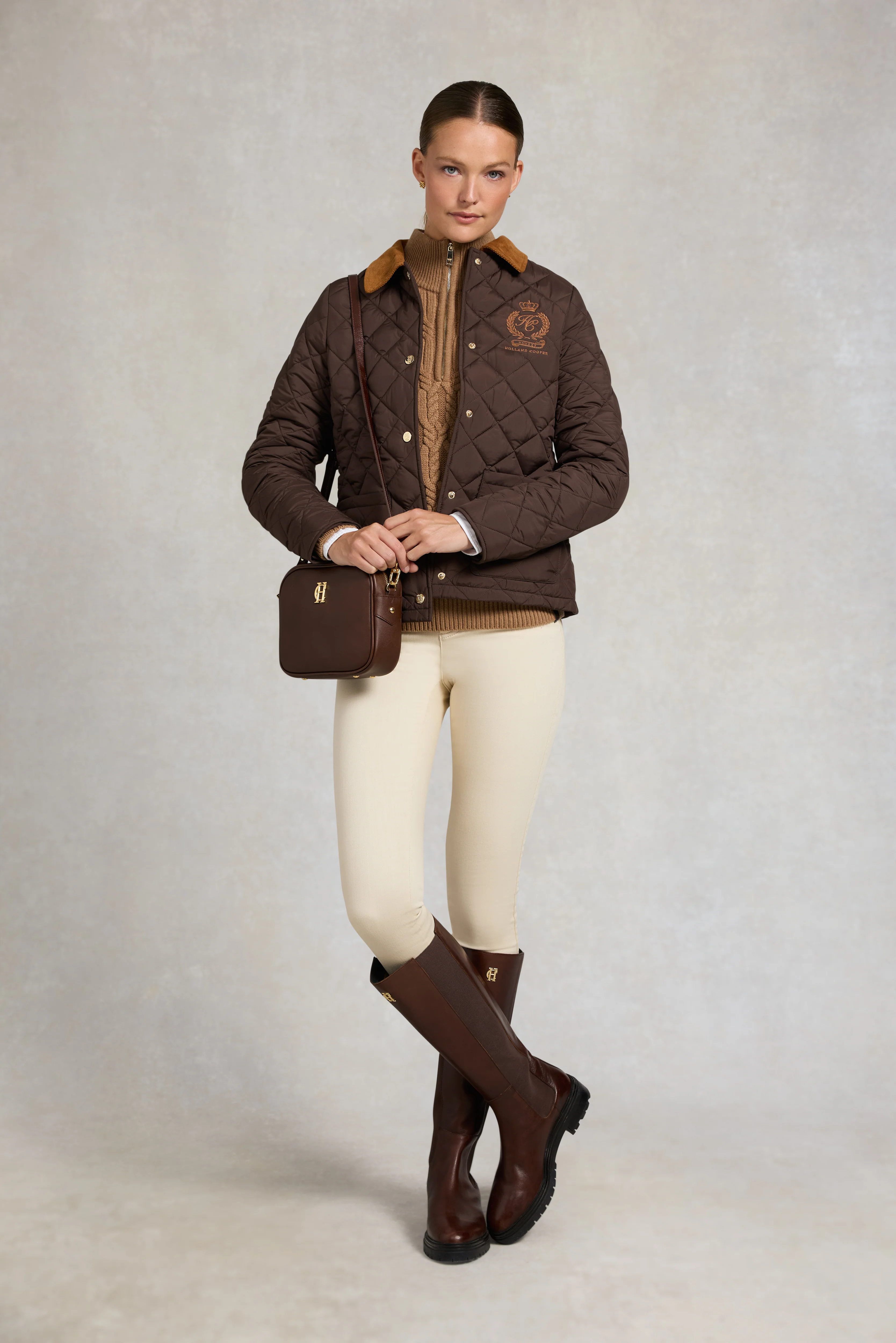 Country Cable Quarter Zip Knit (Caramel) - Image 5