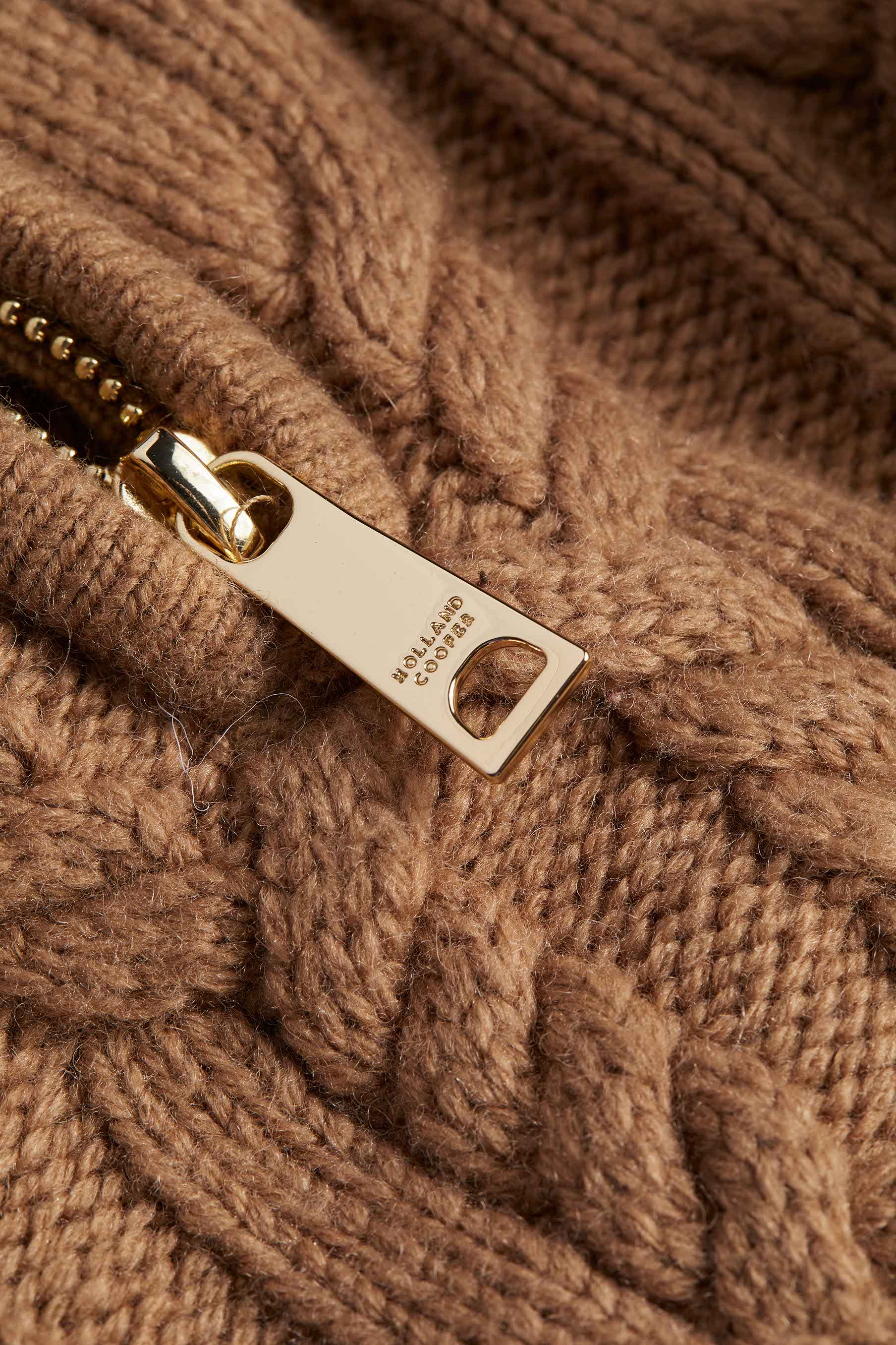Country Cable Quarter Zip Knit (Caramel) - Image 7