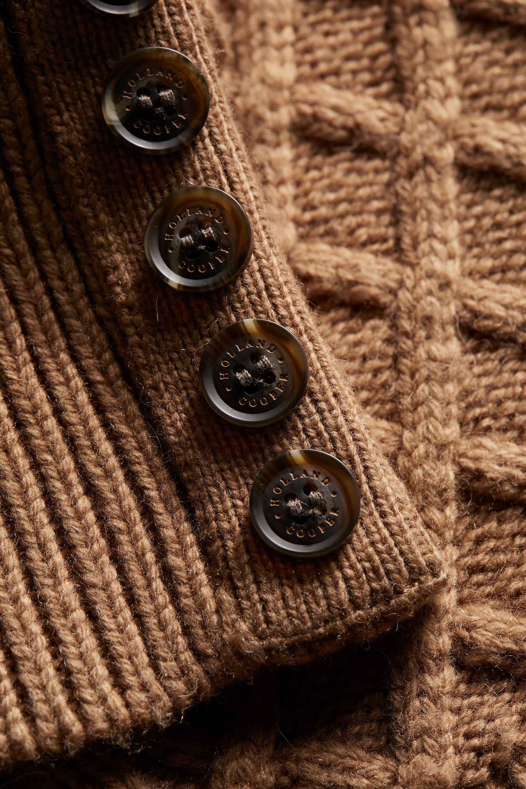 Country Cable Quarter Zip Knit (Caramel) - Image 8