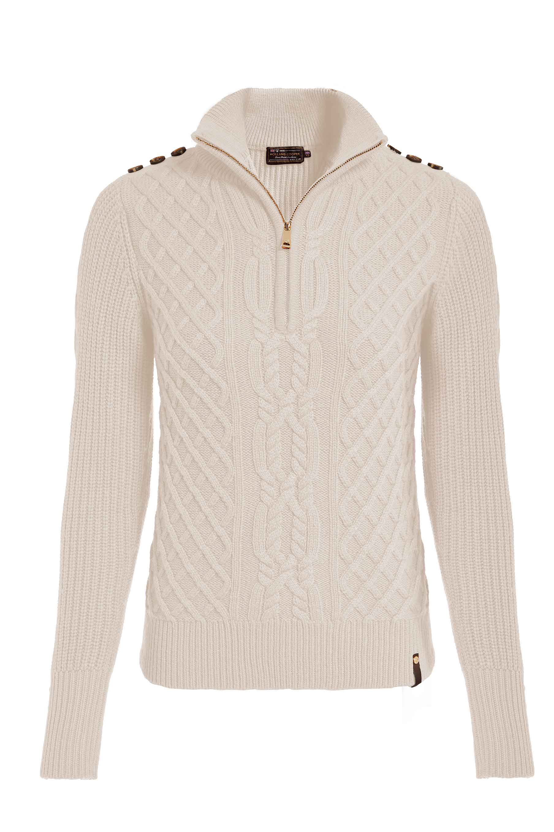 Country Cable Quarter Zip Knit (Oat) - Image 6