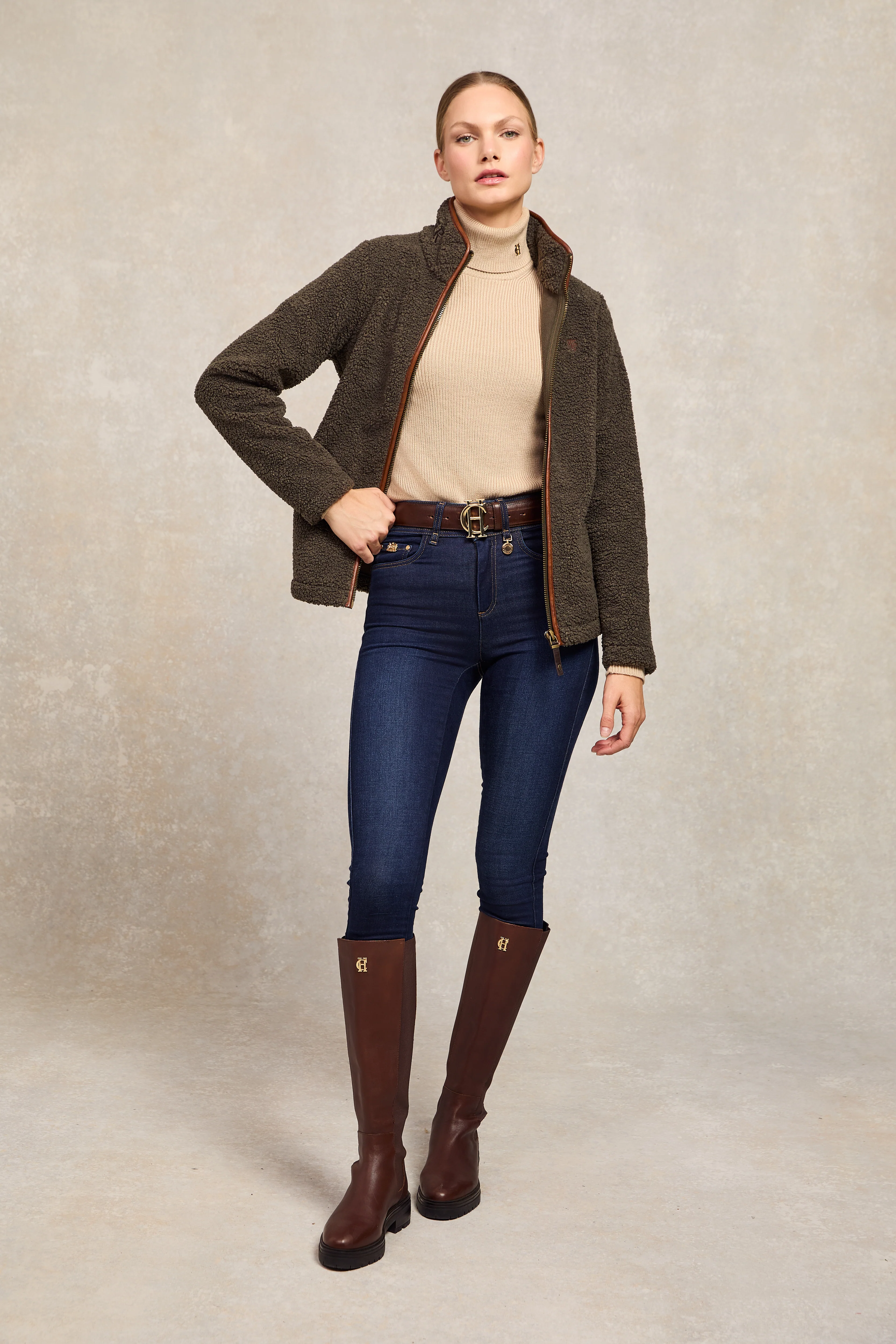 Country Fleece Jacket (Khaki Borg) - Image 7