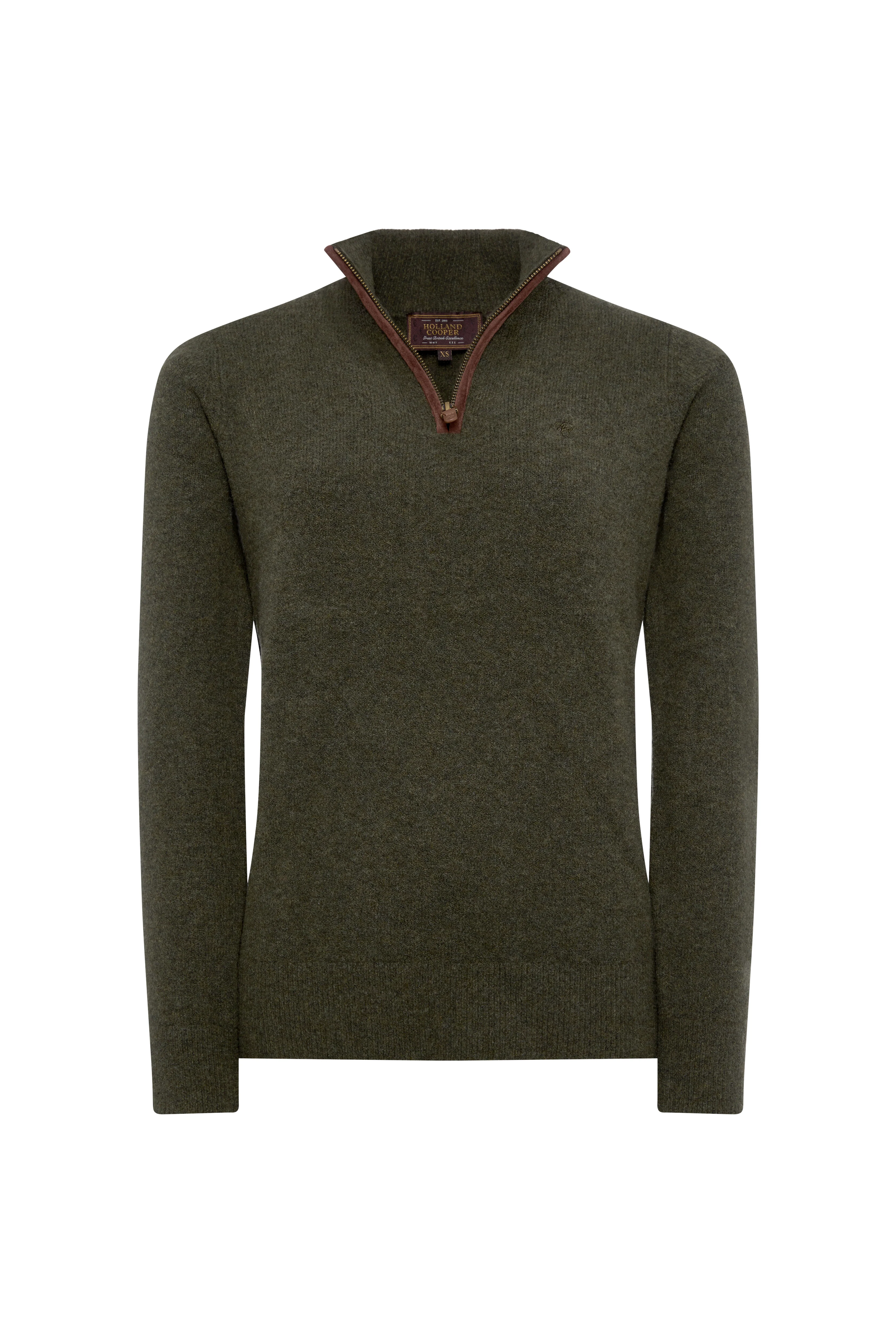 Country Quarter Zip Knit (Forest Marl) - Image 4