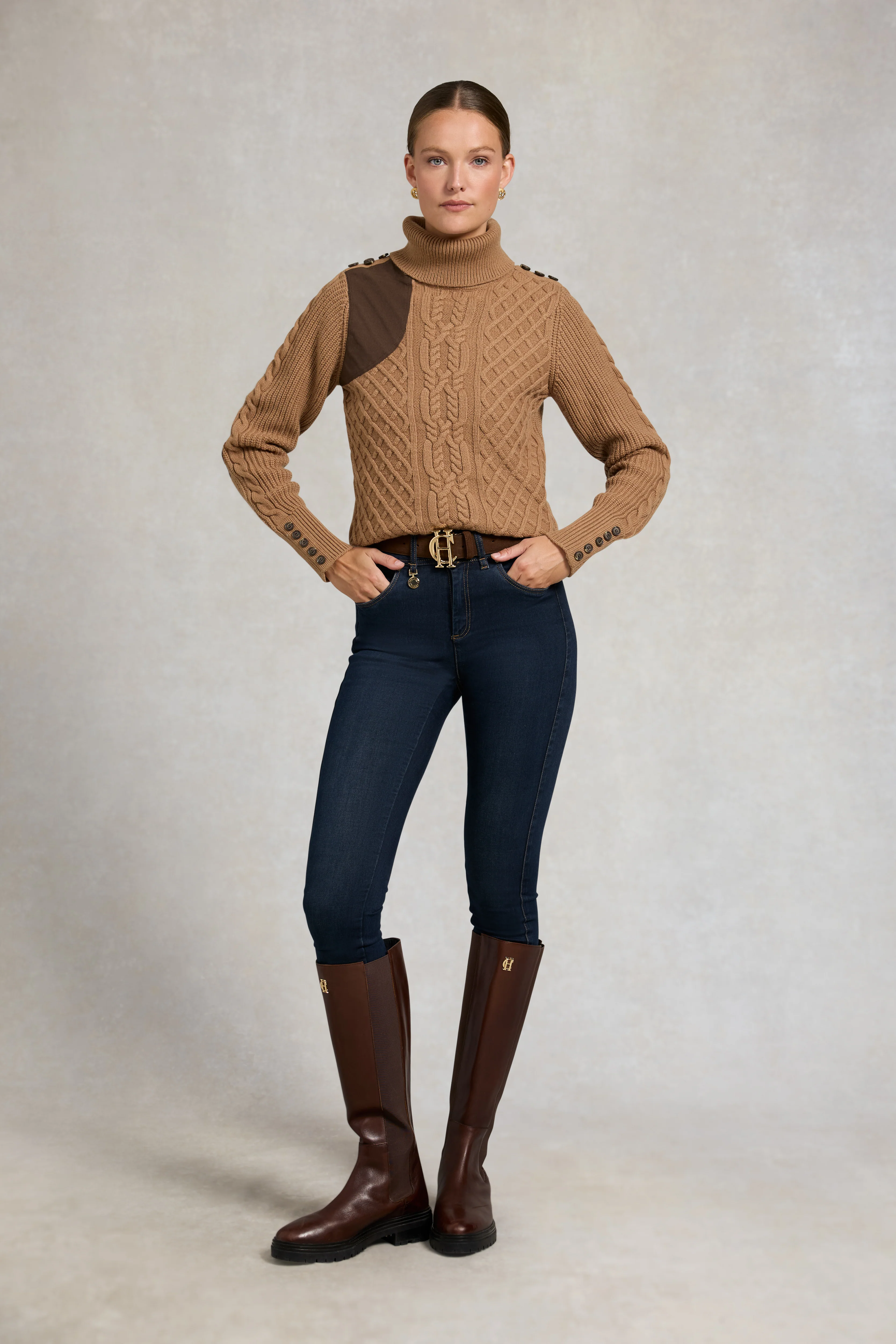 Country Roll Neck Knit (Caramel) - Image 9