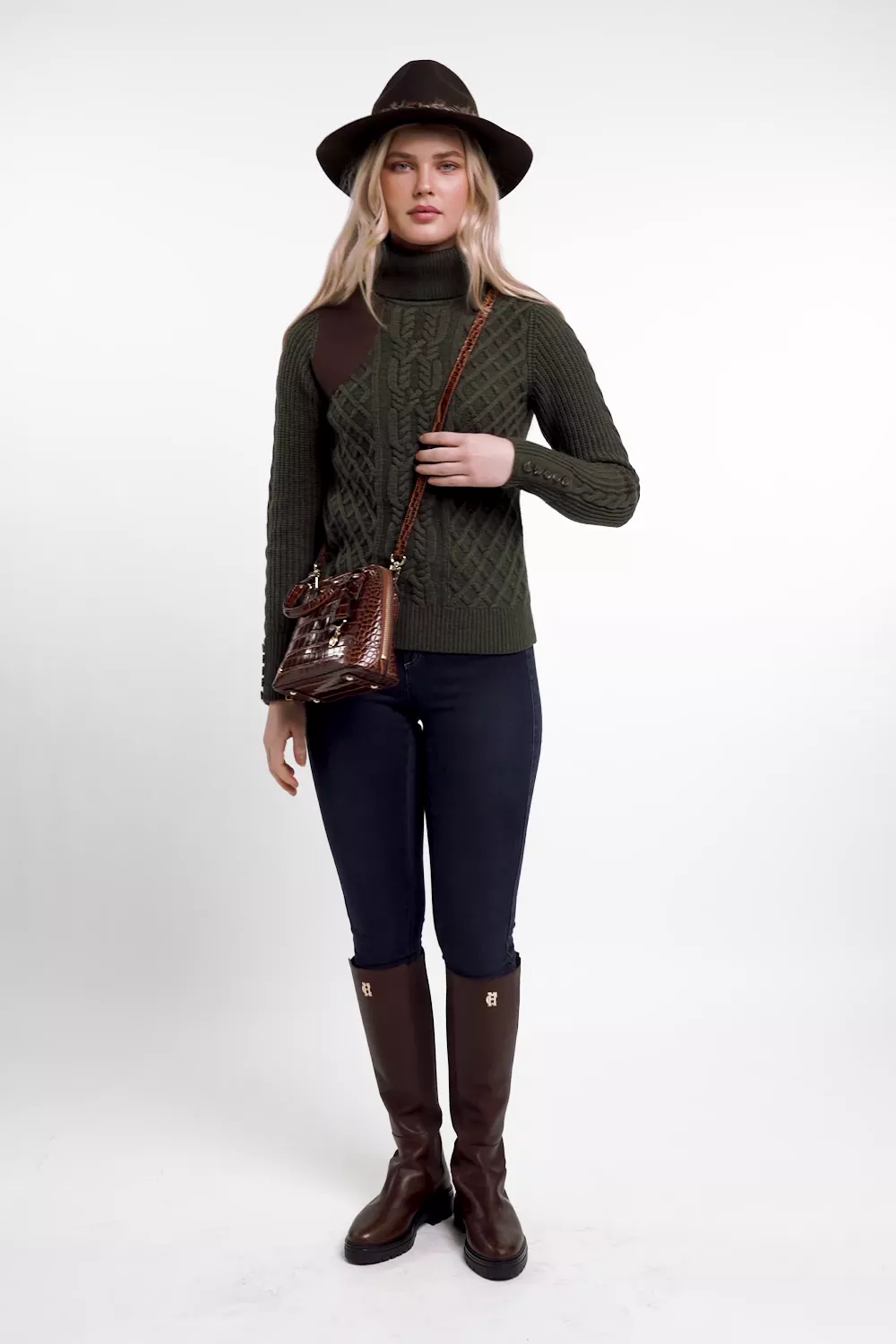 Country Roll Neck Knit (Forest Green) - Image 5