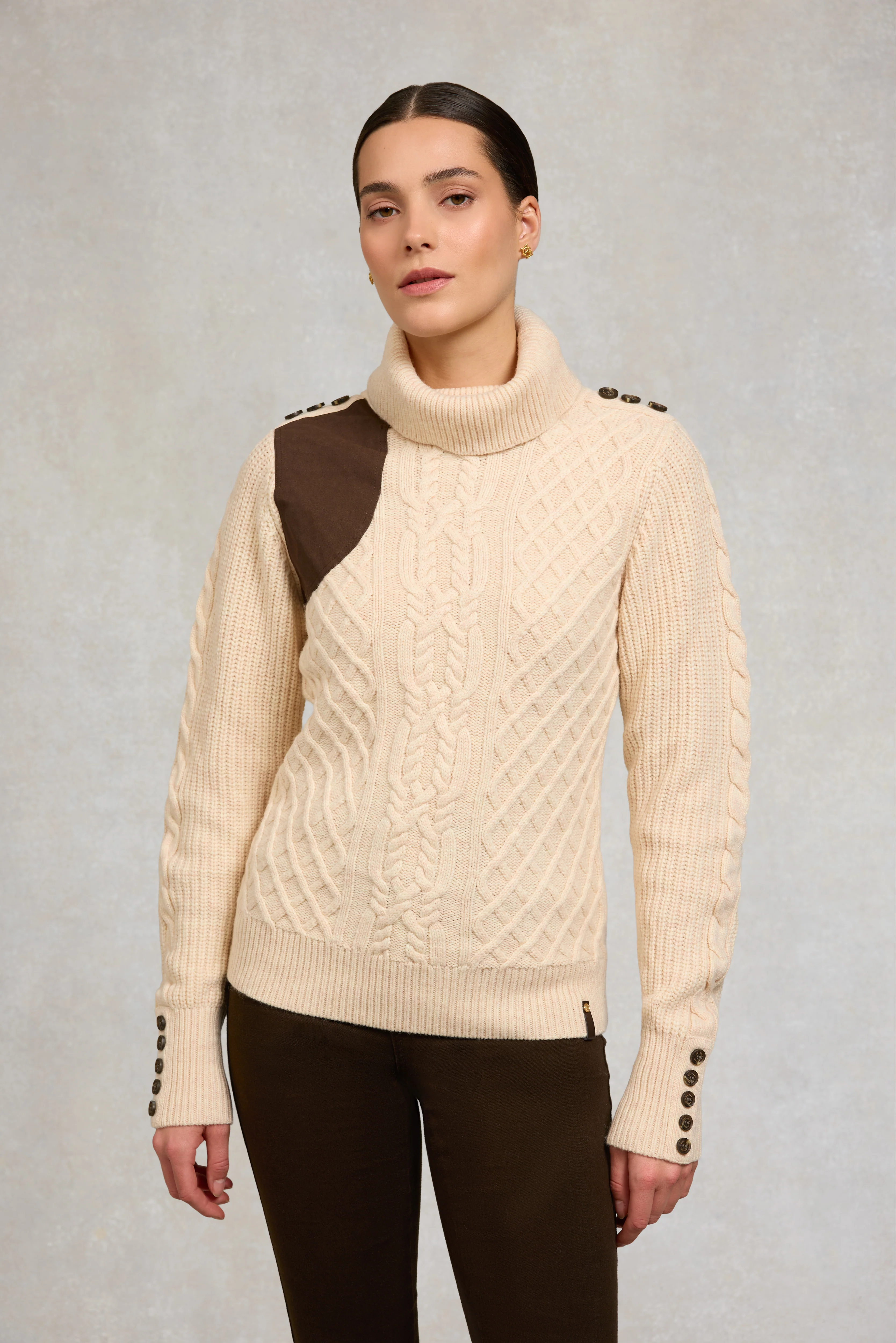 Country Roll Neck Knit (Oatmeal) - Image 4