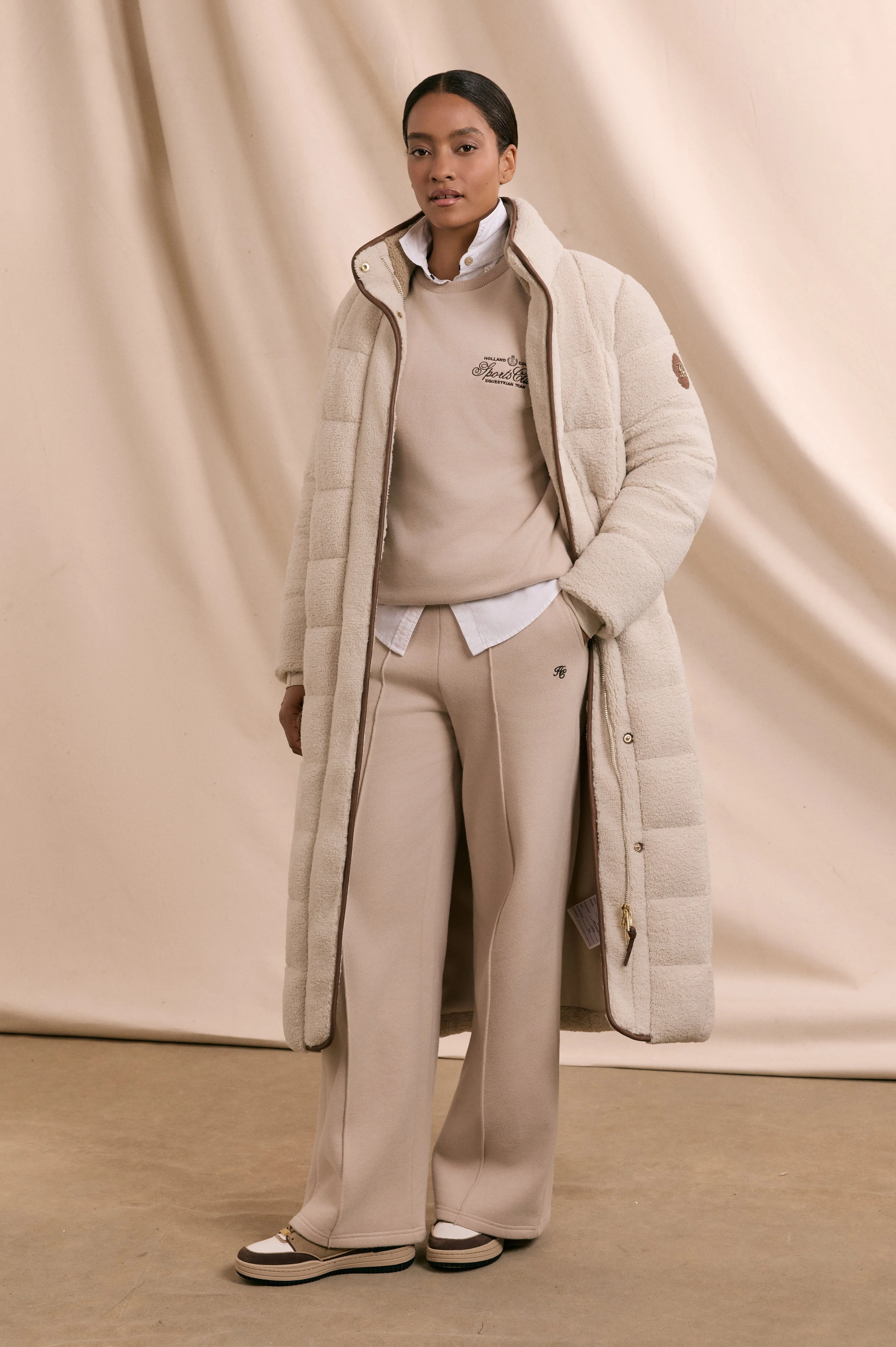 Crawford Longline Coat (Natural Borg)
