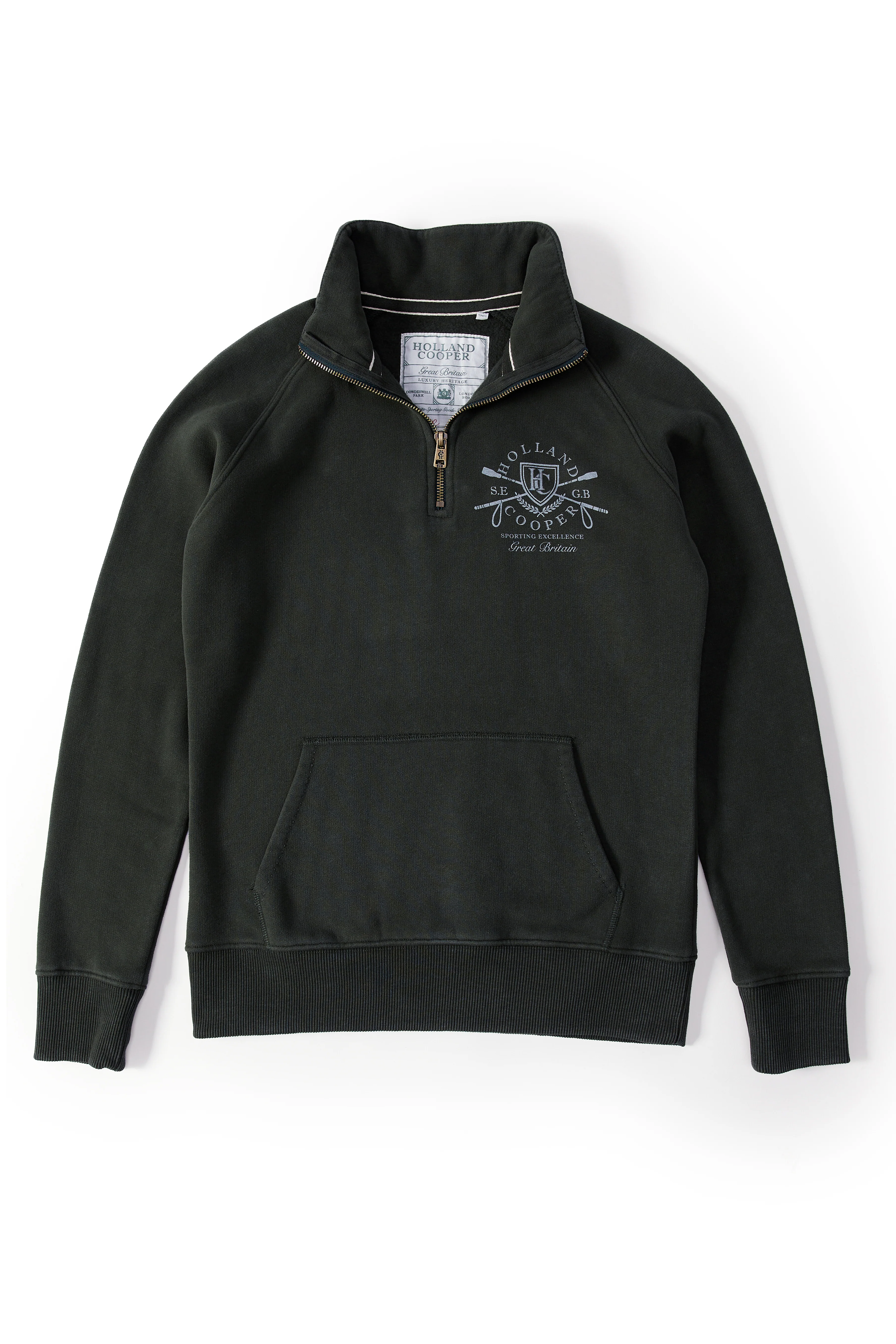 Crest Zip Henley (Racing Green) - Image 6
