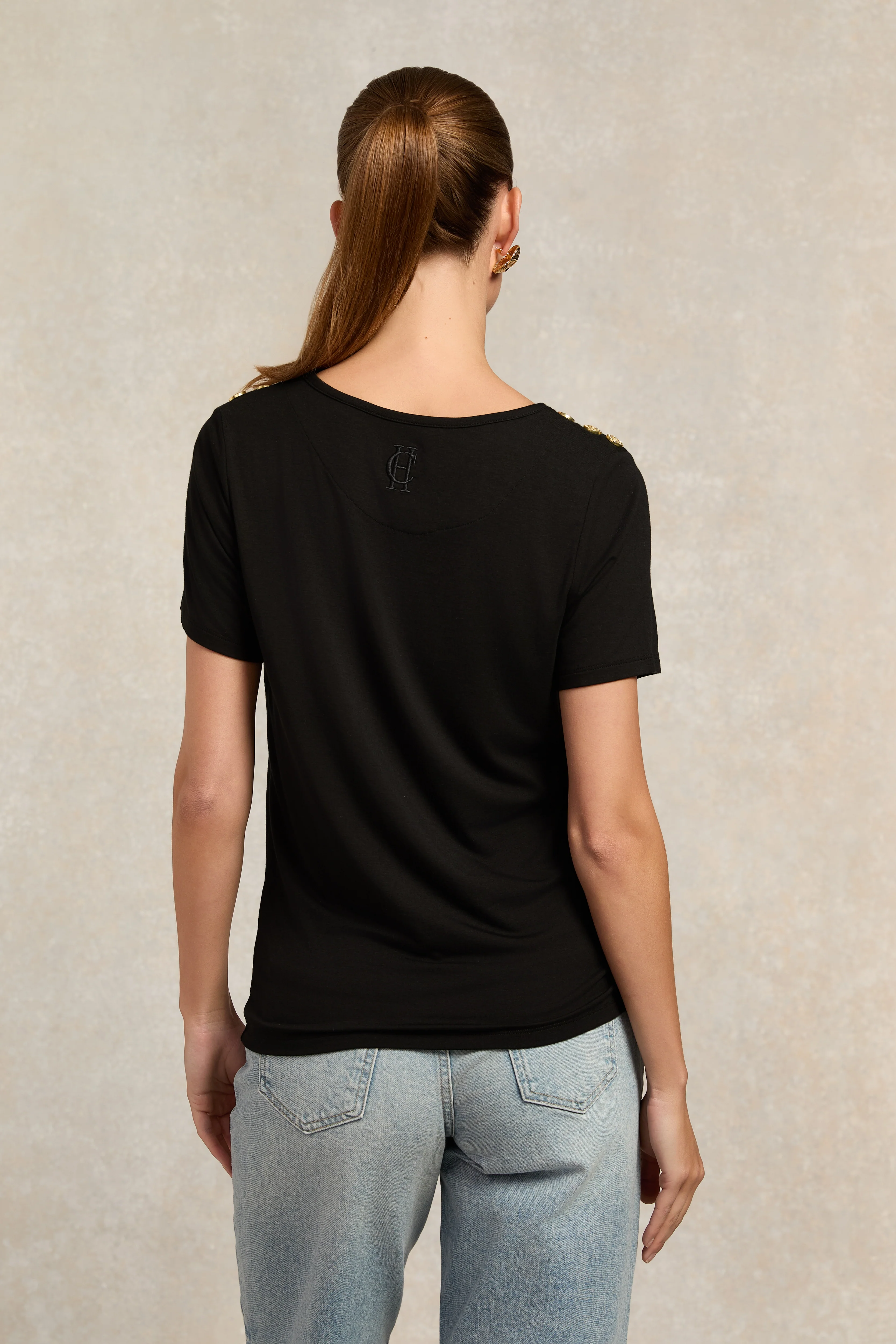 Relax Fit Crew Neck Tee (Black) - Image 5