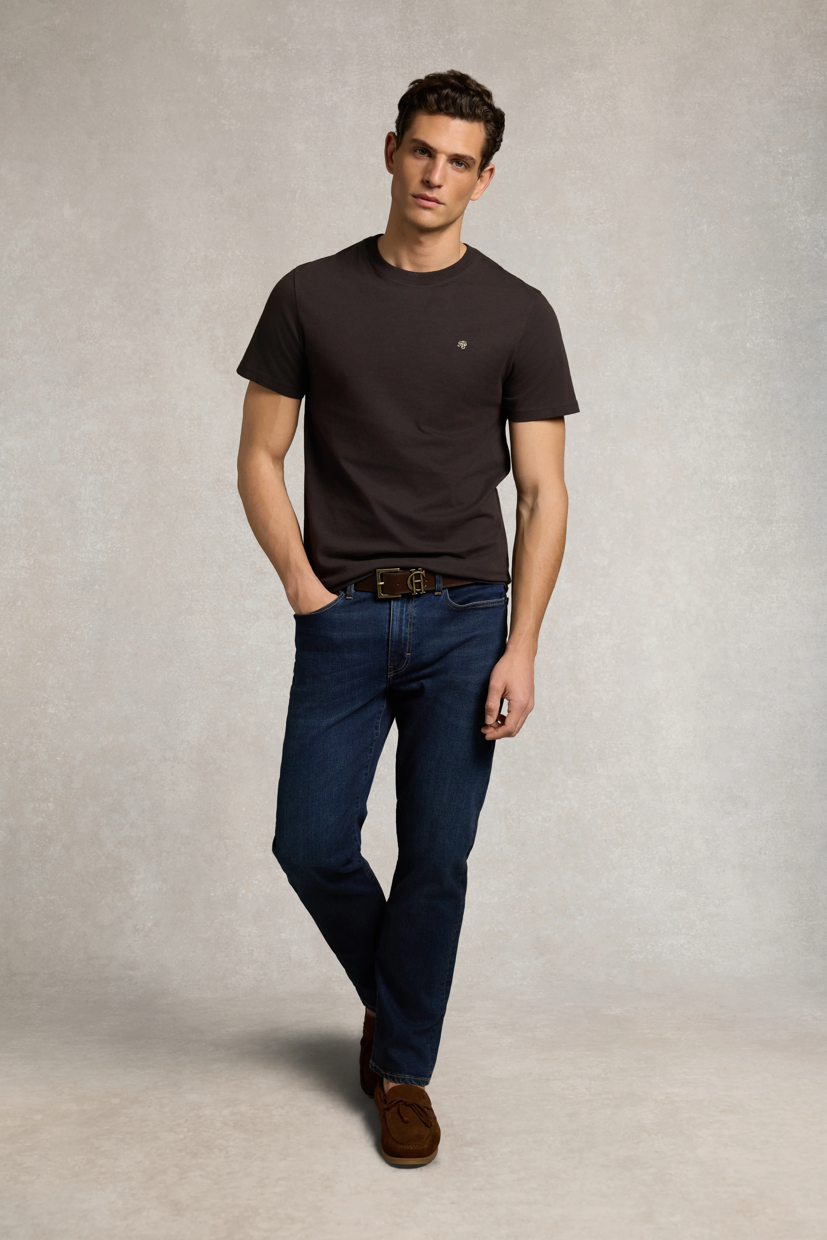 Men's Crew Neck T-Shirt (Chocolate) - Image 4
