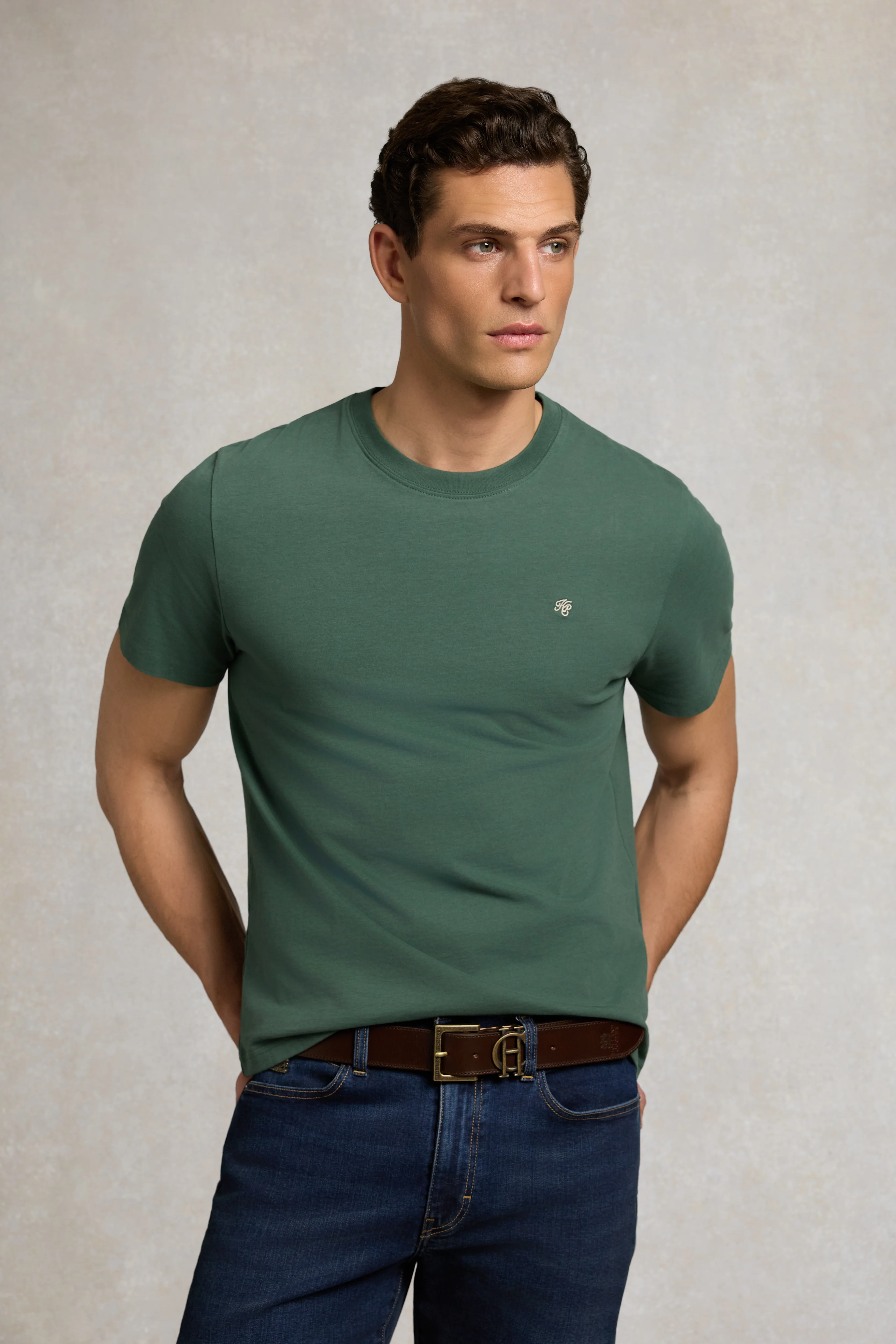 Men's Crew Neck T-Shirt (Washed Sage)