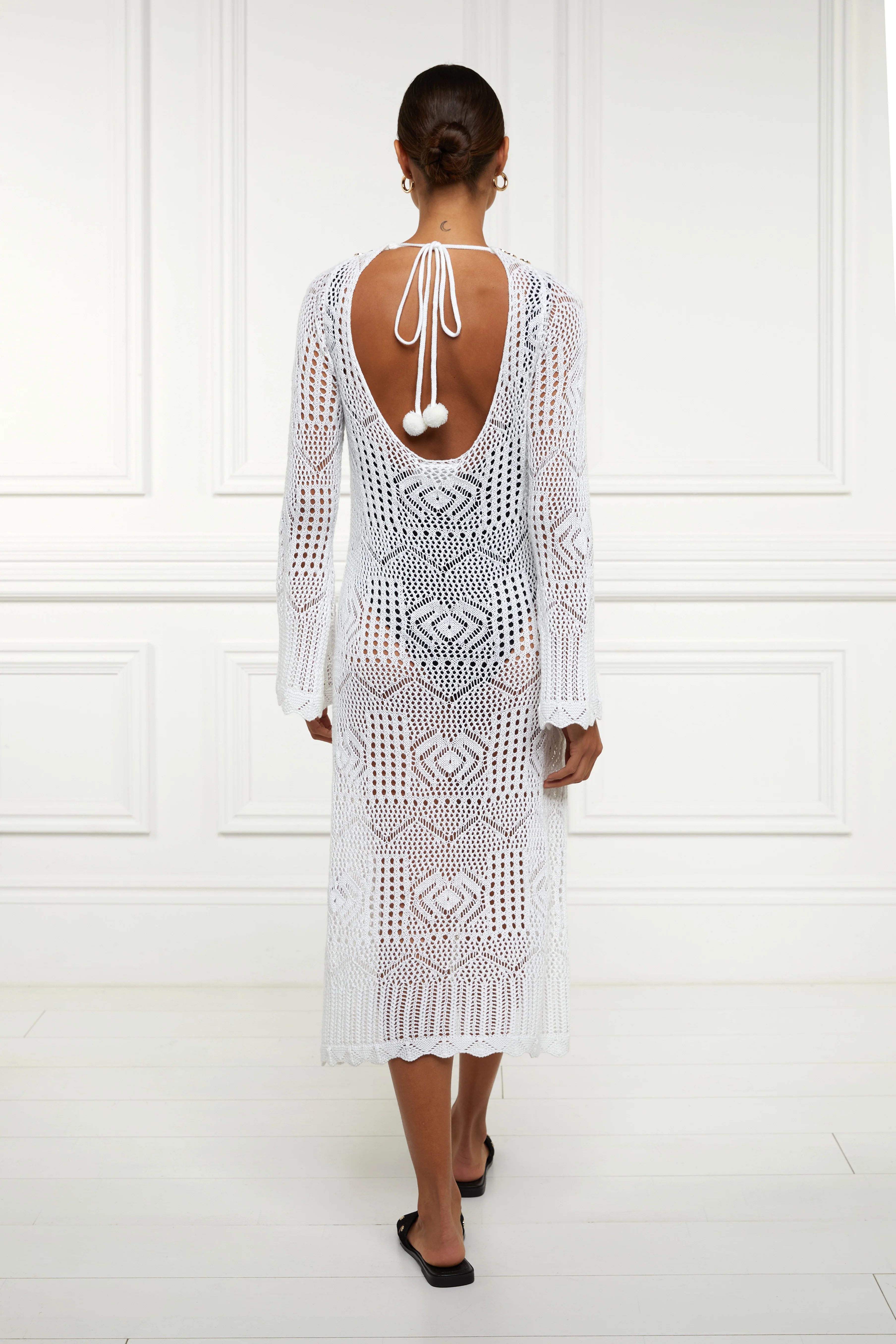 Crochet Beach Dress (White) - Image 7