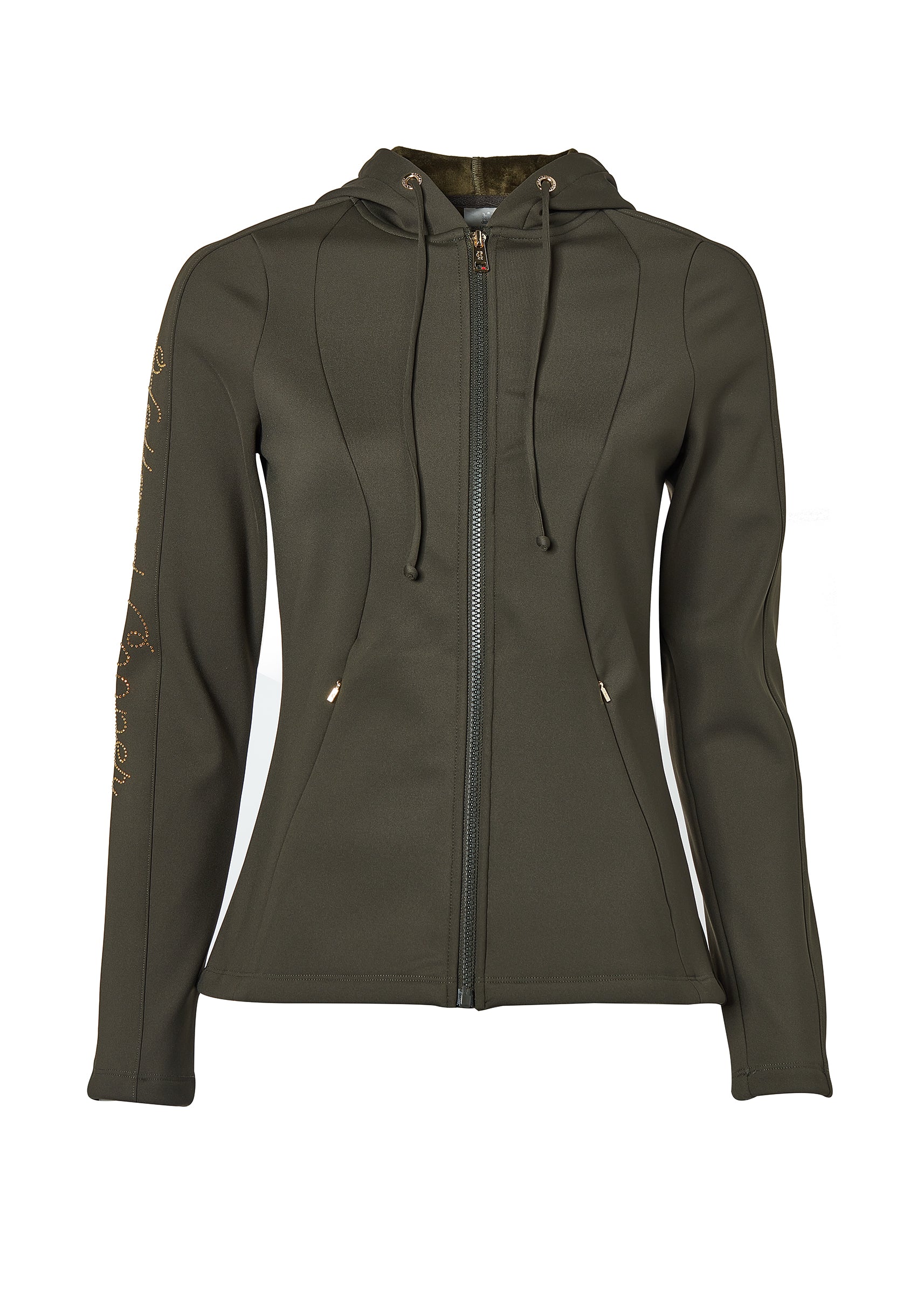 Crystal Zip Hoodie (Dark Olive) - Image 4