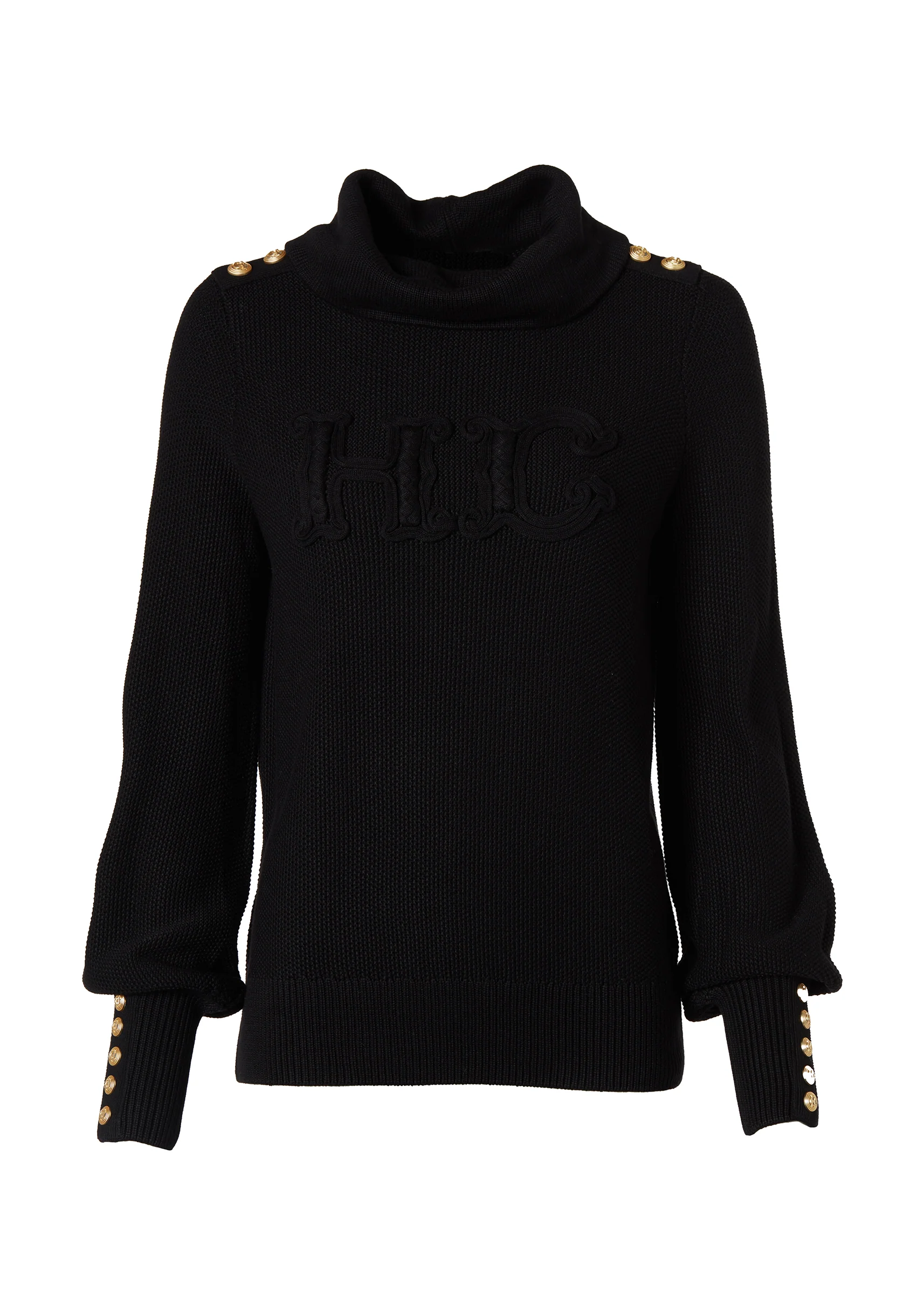 Daisy Roll Neck Knit (Black) - Image 4