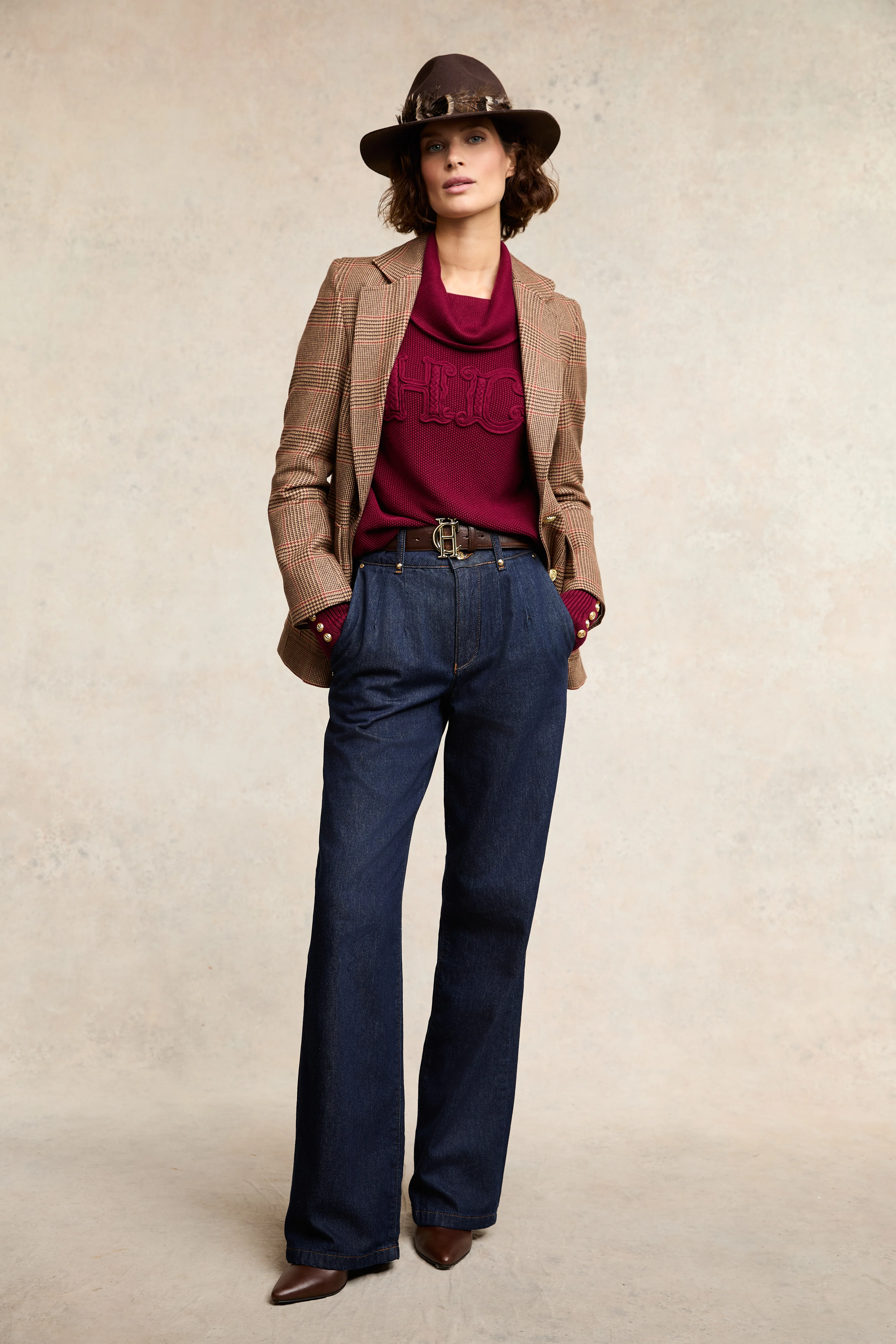 Daisy Roll Neck Knit (Wine) - Image 2