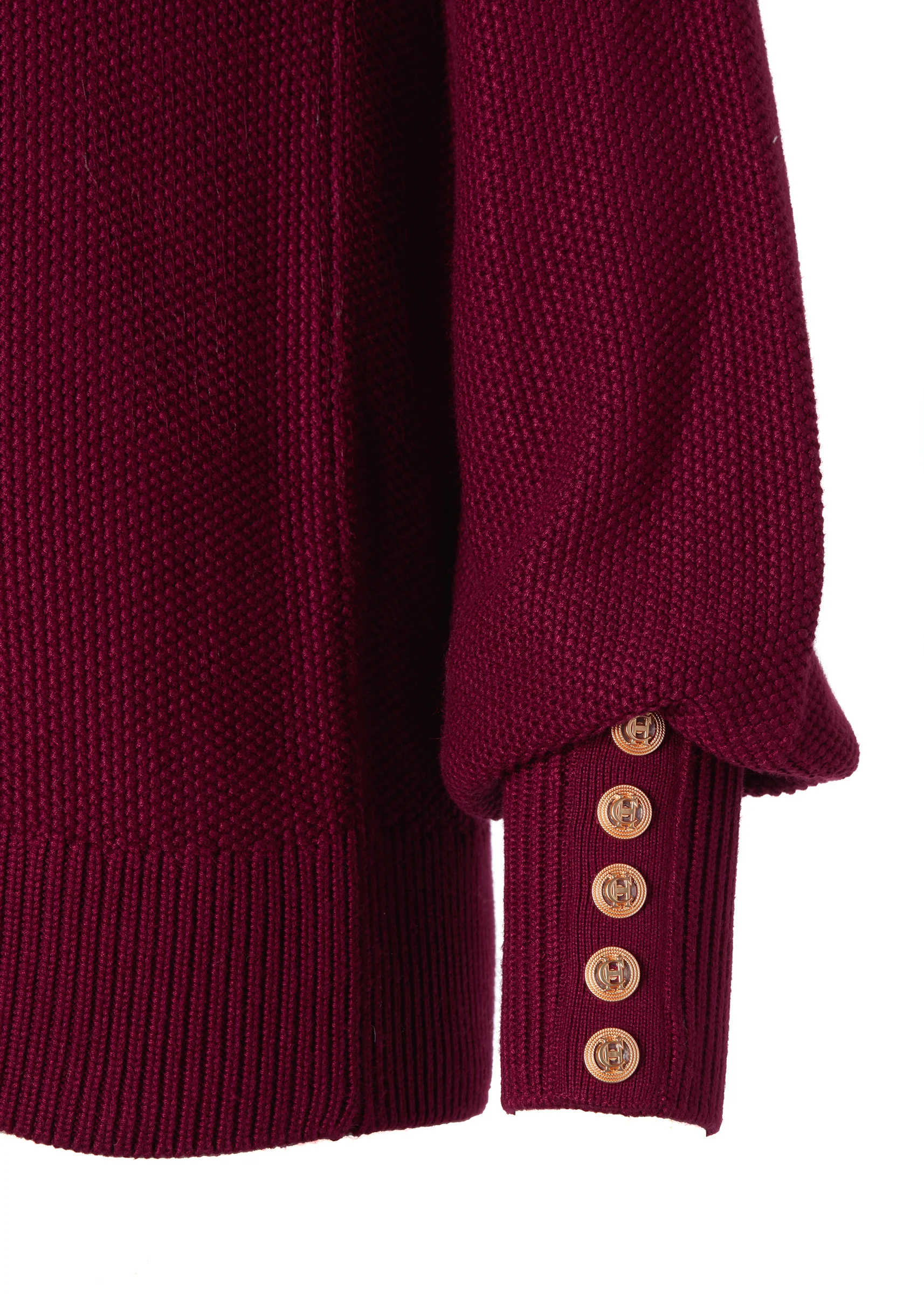 Daisy Roll Neck Knit (Wine) - Image 6