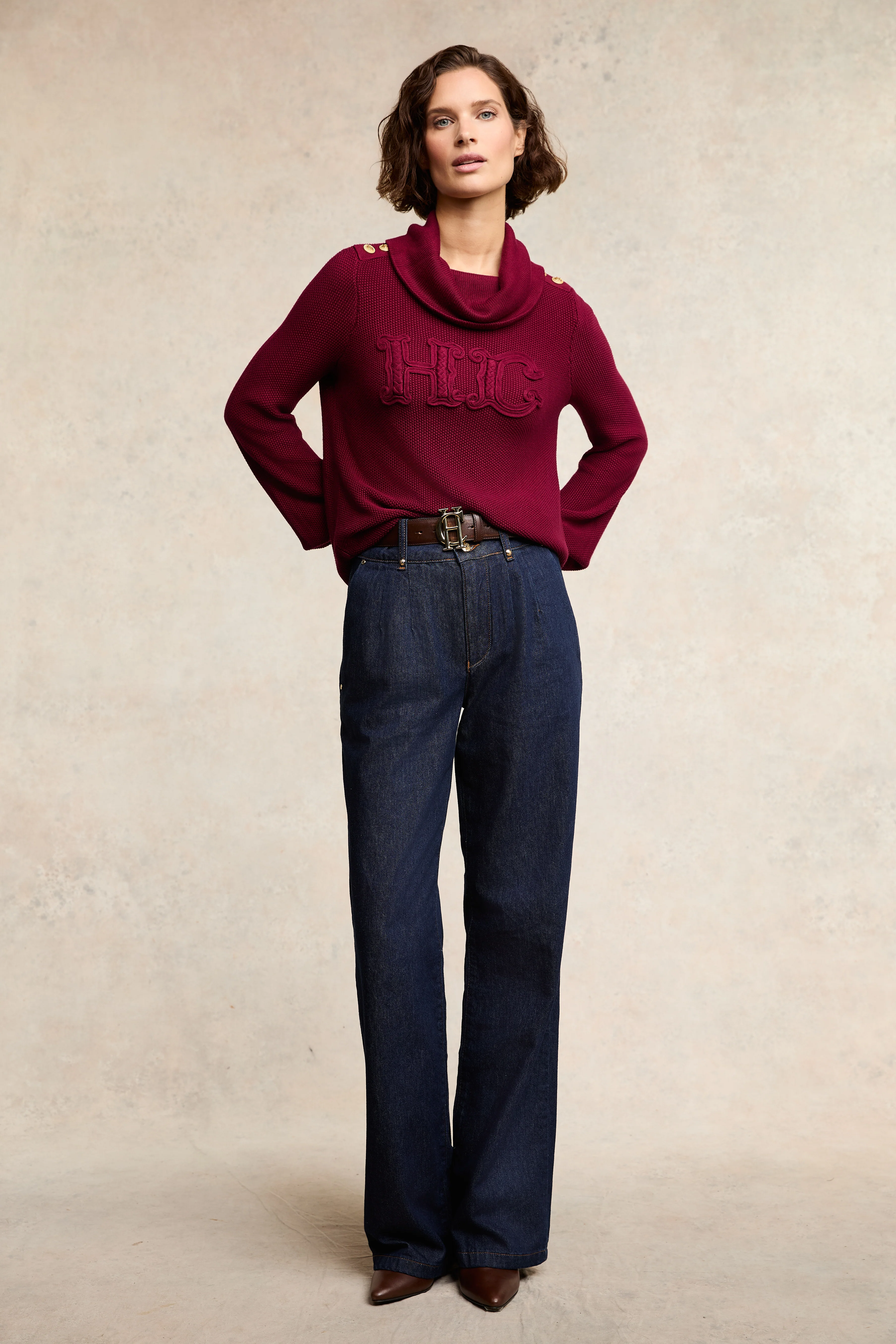 Daisy Roll Neck Knit (Wine) - Image 7