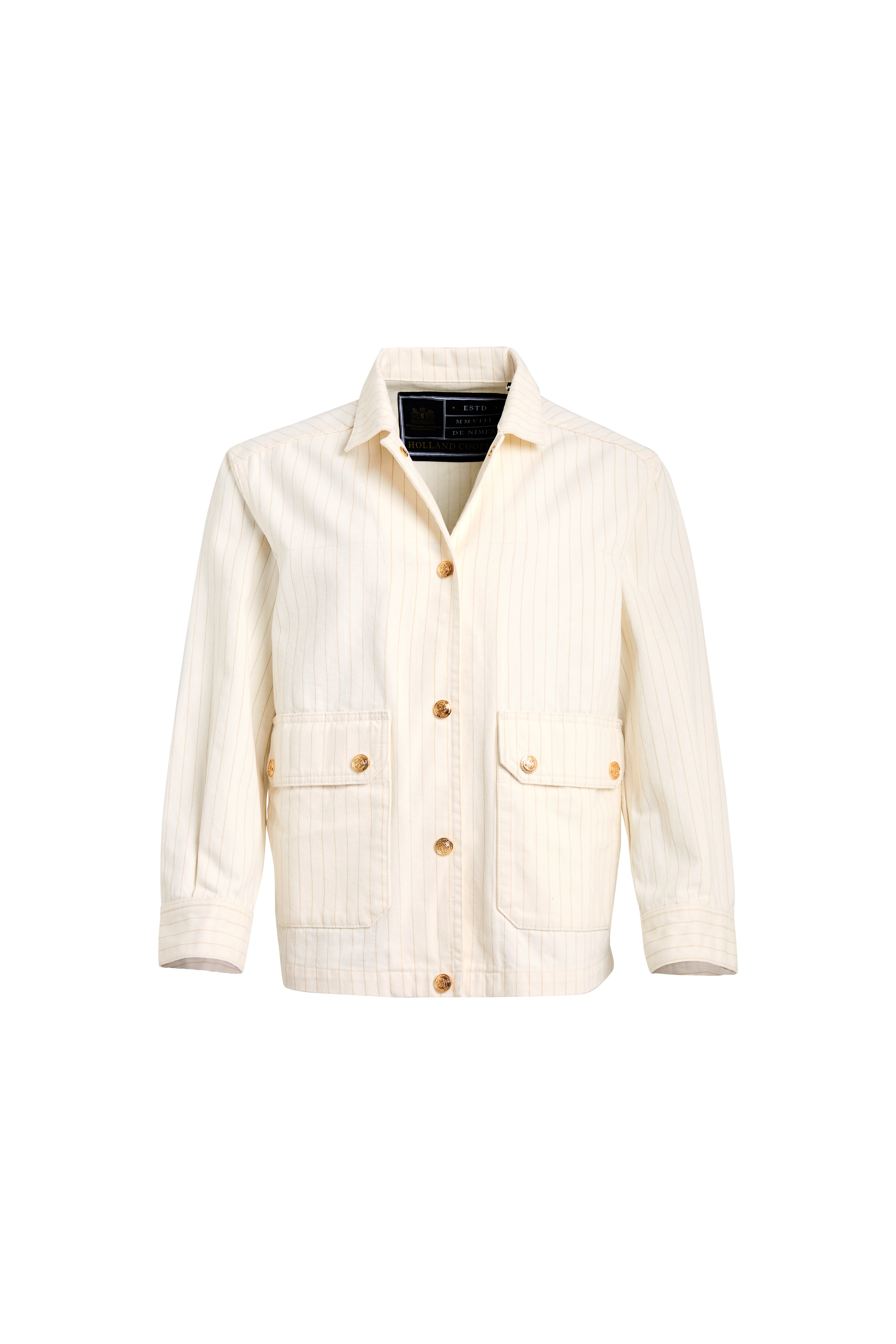 Denim Chore Jacket (Ecru Stripe) - Image 4