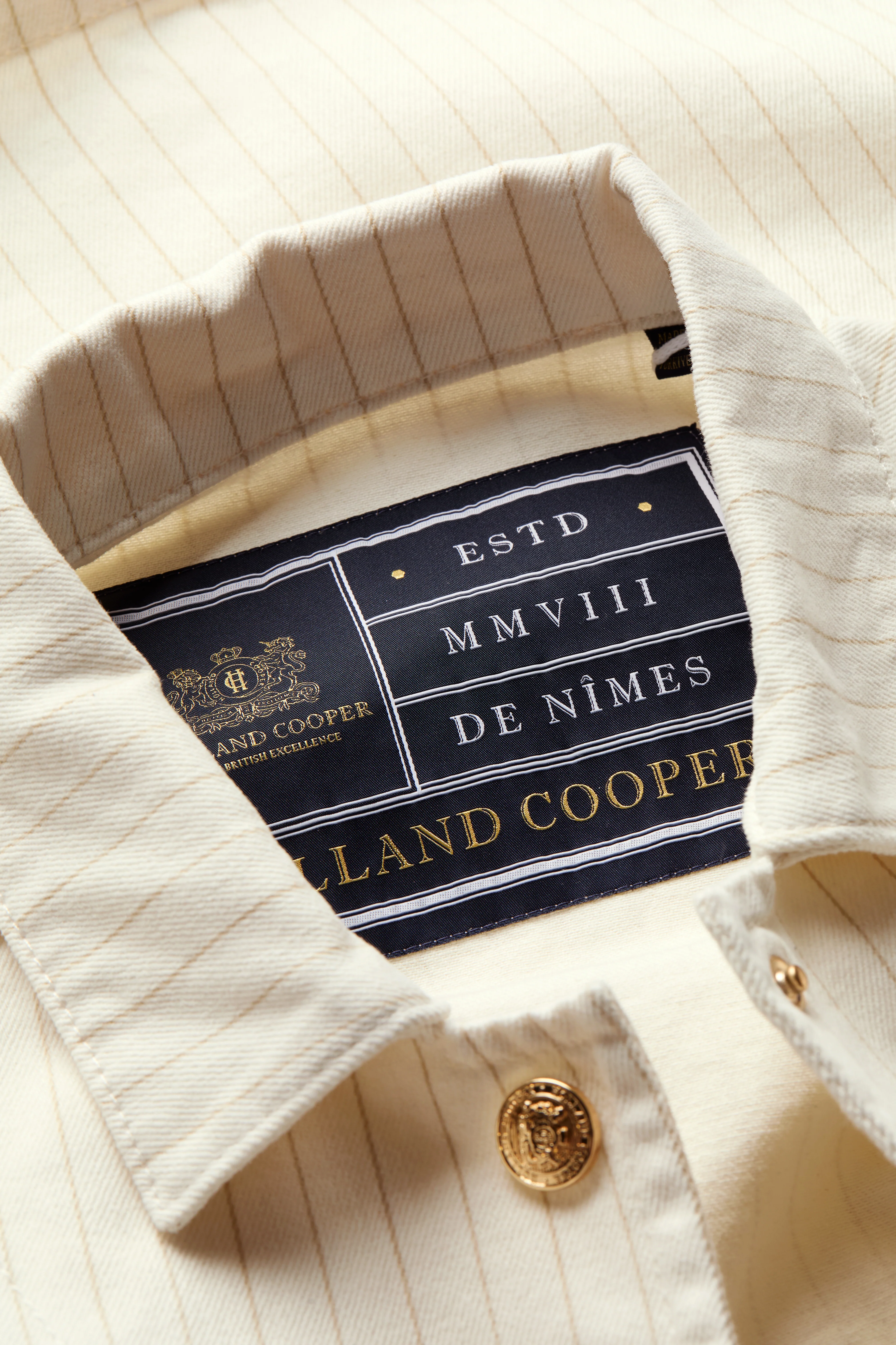 Denim Chore Jacket (Ecru Stripe) - Image 8
