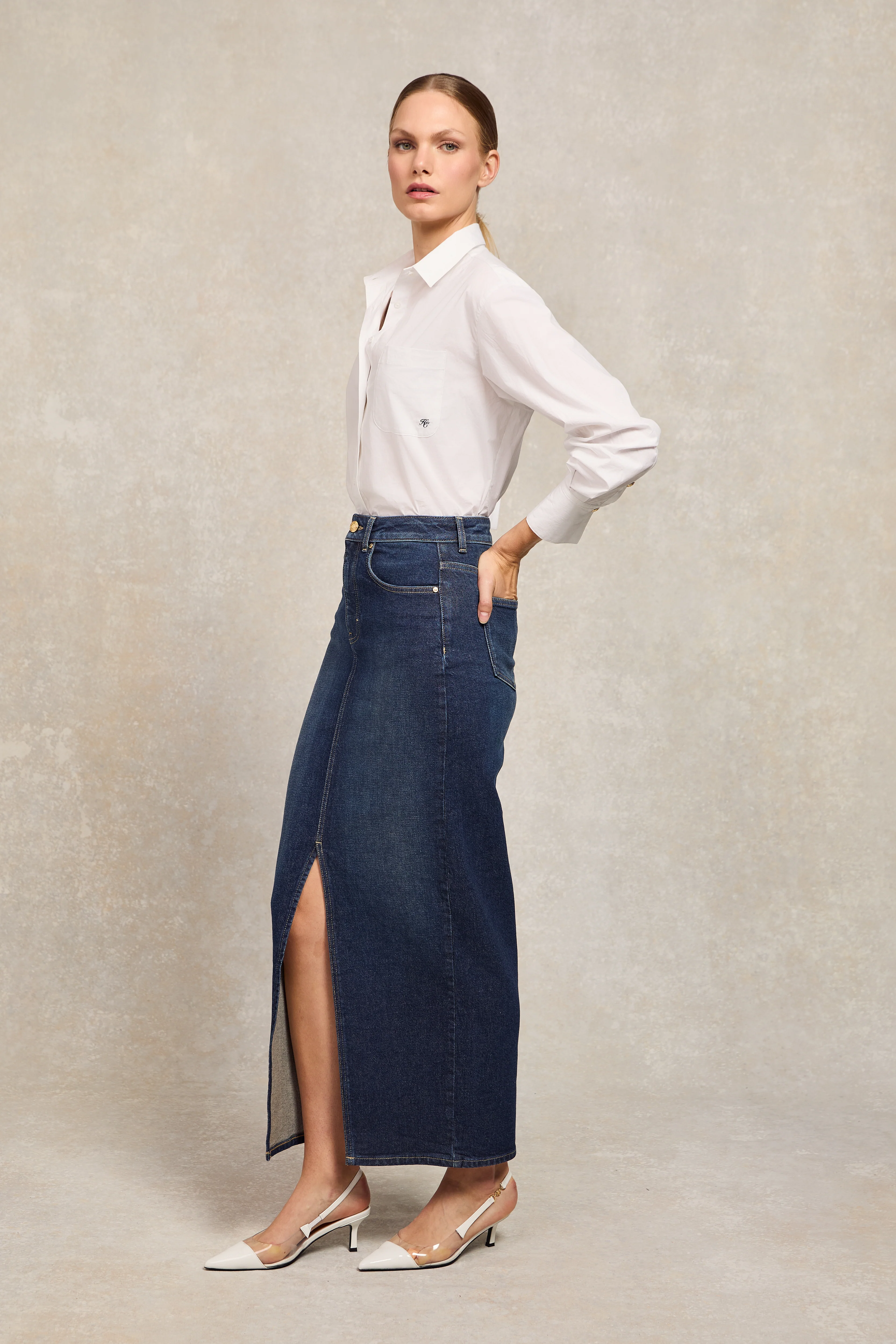 Denim Maxi Skirt (Deep Indigo) - Image 6