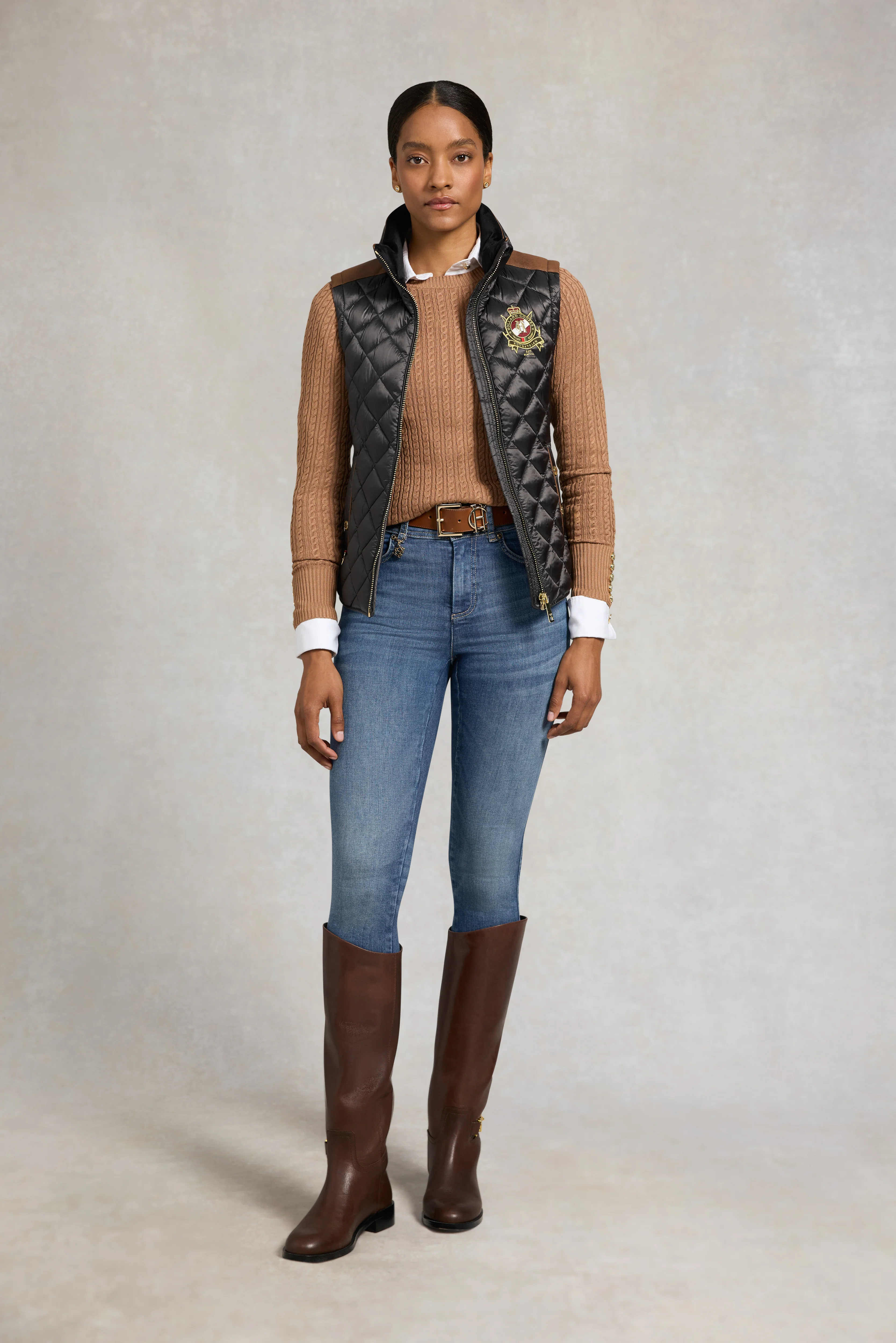 Diamond Quilt Classic Gilet (Khaki) - Image 4