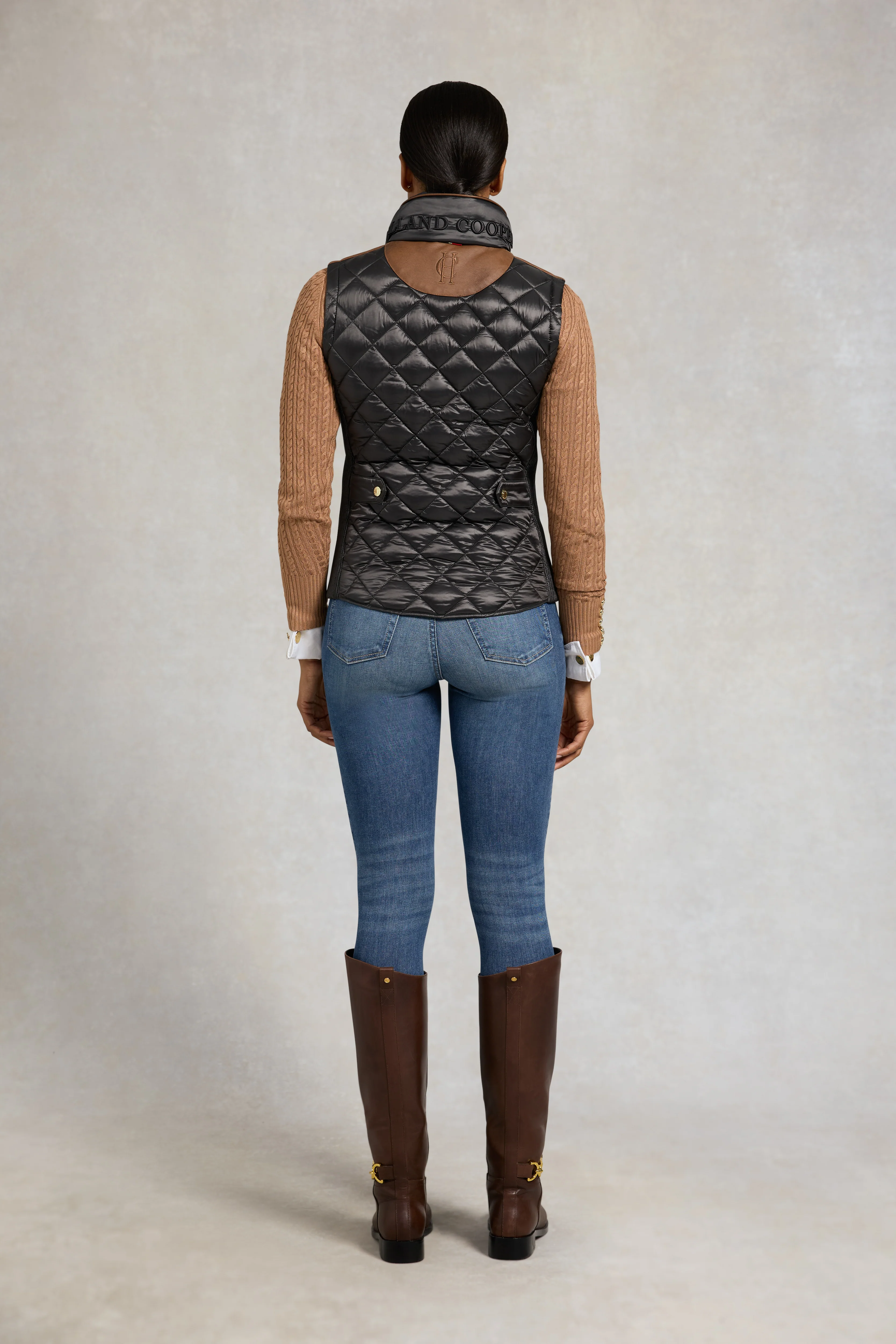 Diamond Quilt Classic Gilet (Khaki) - Image 5