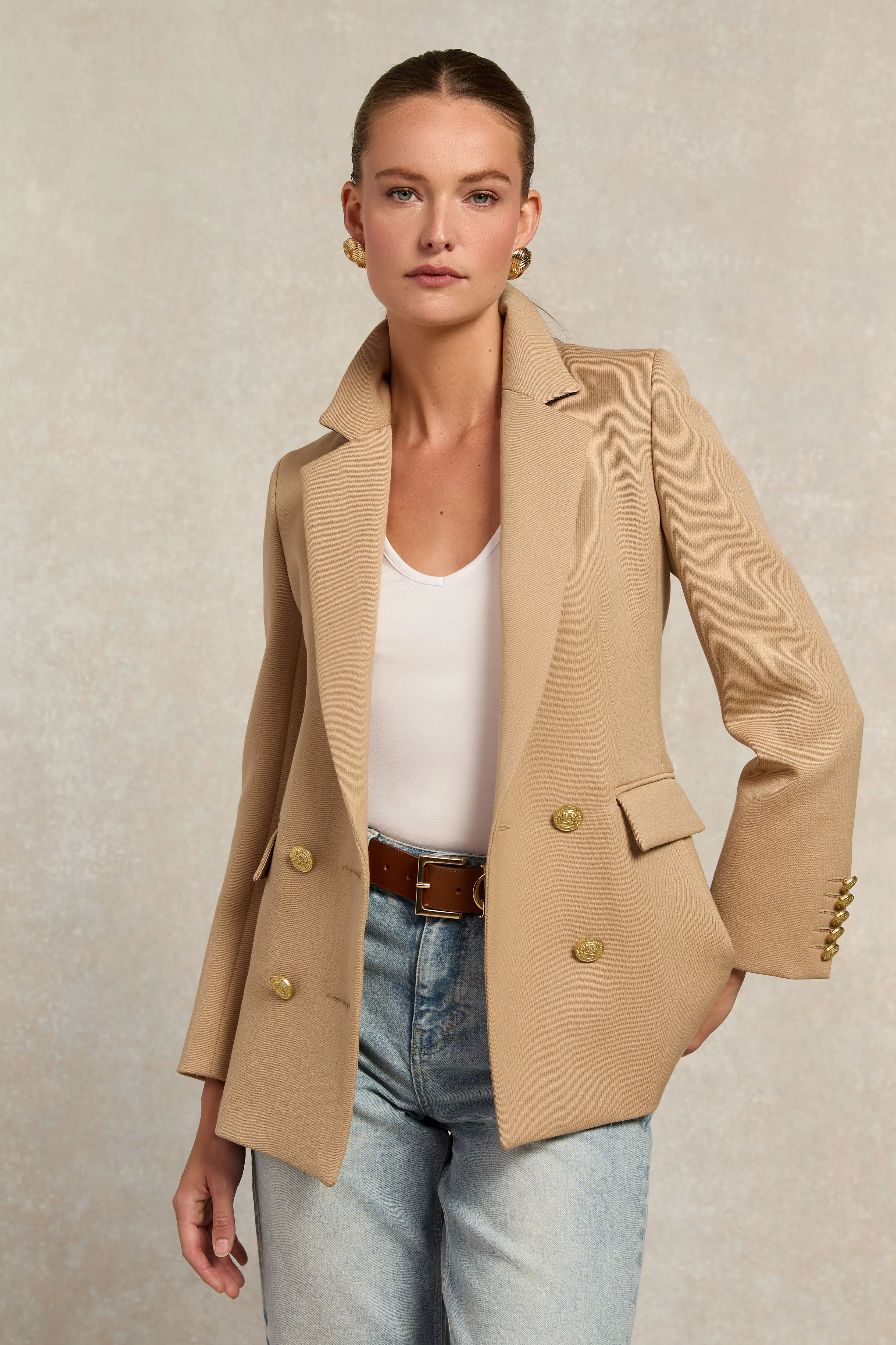 Double Breasted Blazer (Camel Twill) - Image 5