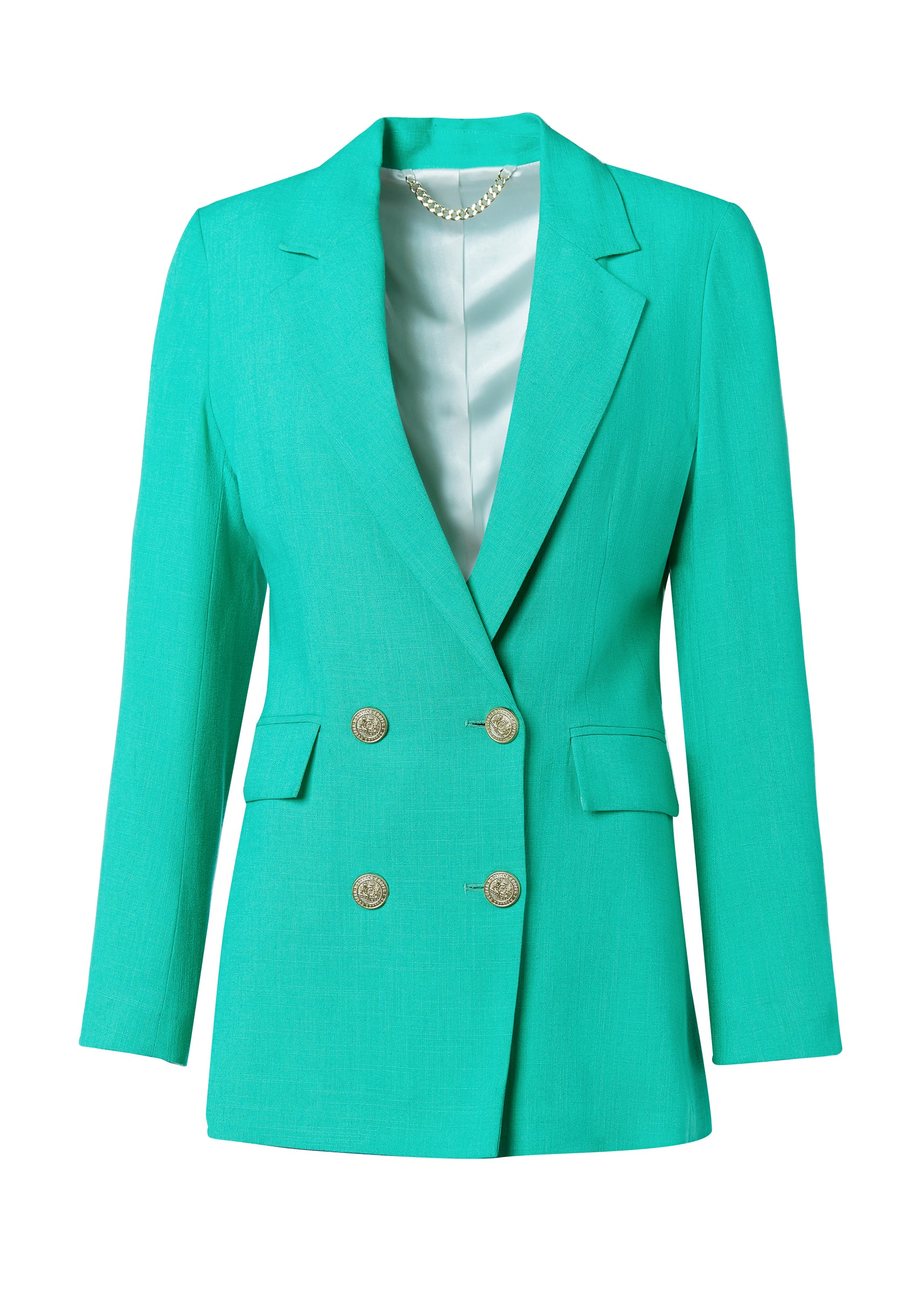 Double Breasted Blazer (Jade Linen) - Image 4