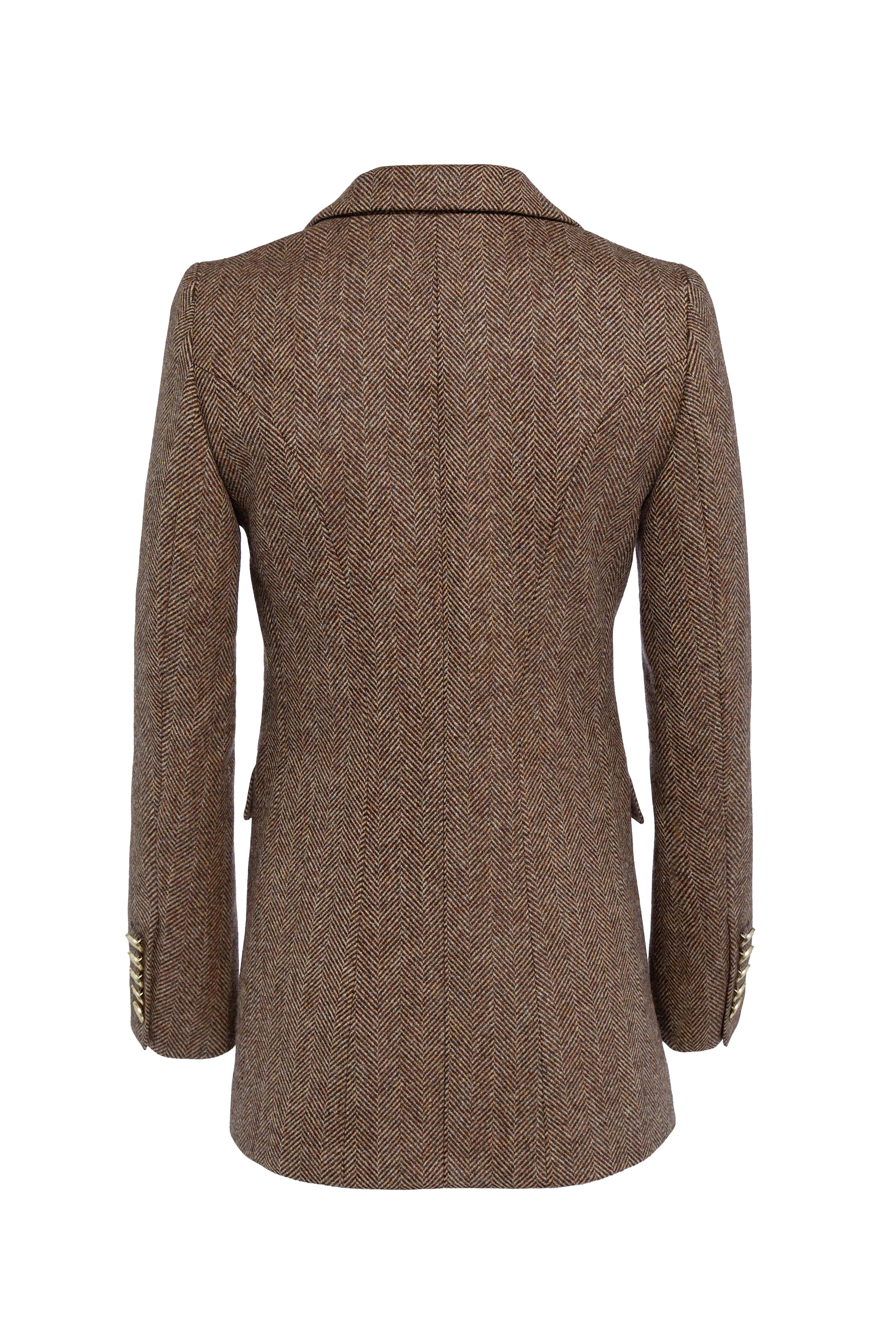Double Breasted Blazer (Large Scale Brown Herringbone) - Image 10