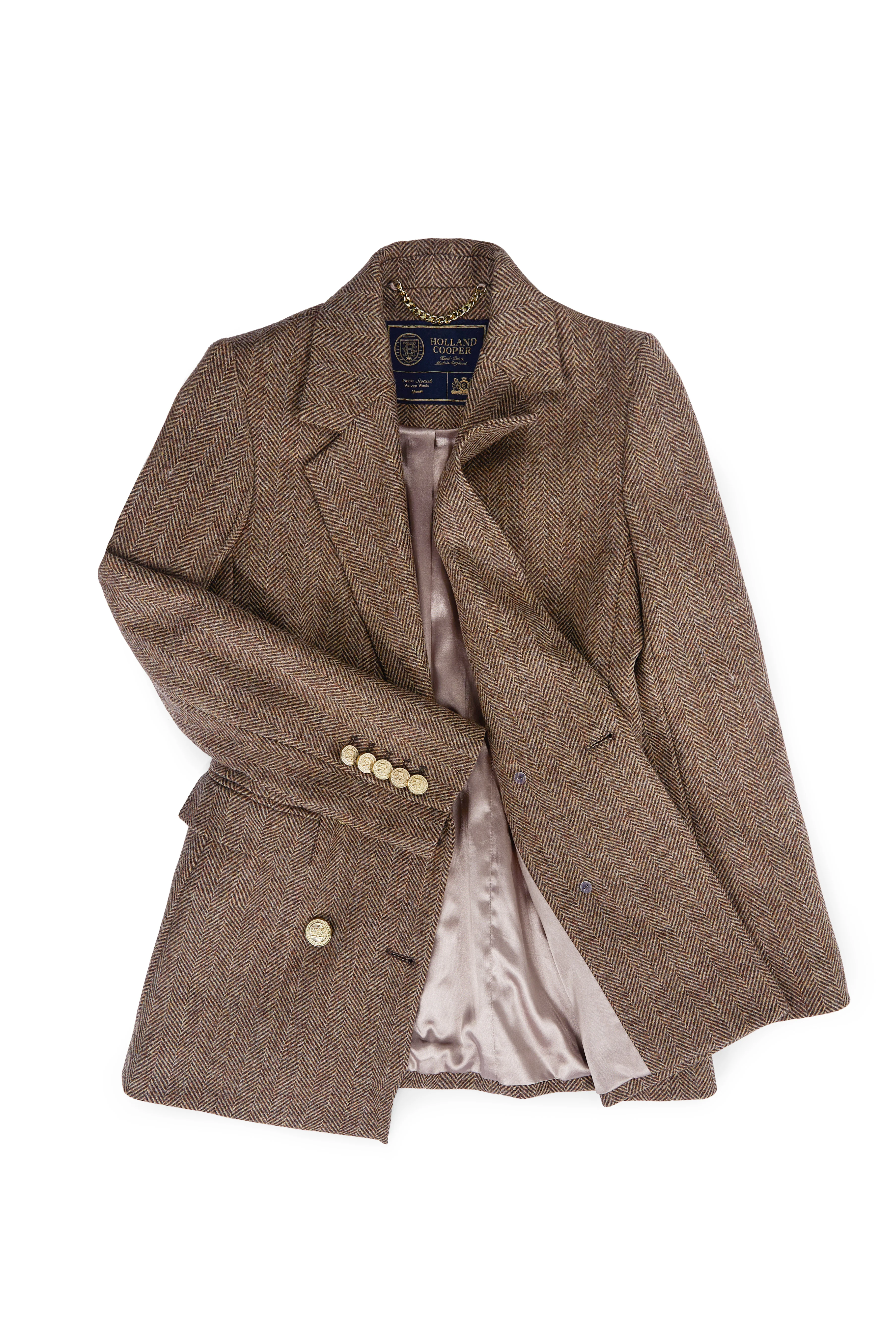 Double Breasted Blazer (Large Scale Brown Herringbone) - Image 8