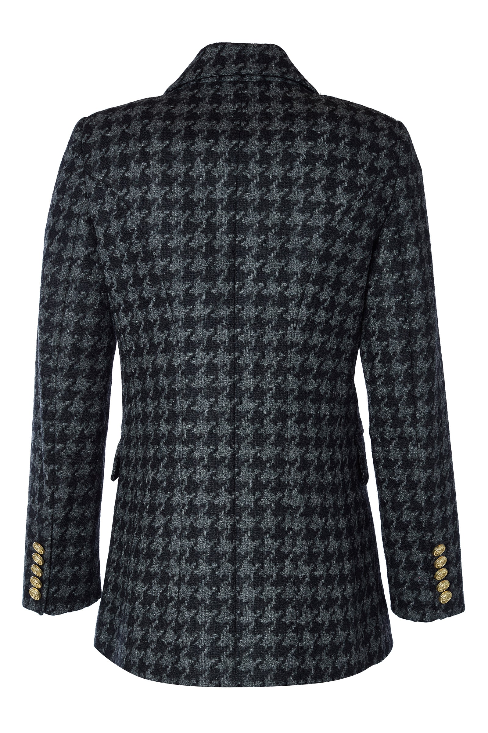 Double Breasted Blazer (Large Scale Charcoal Houndstooth) - Image 8