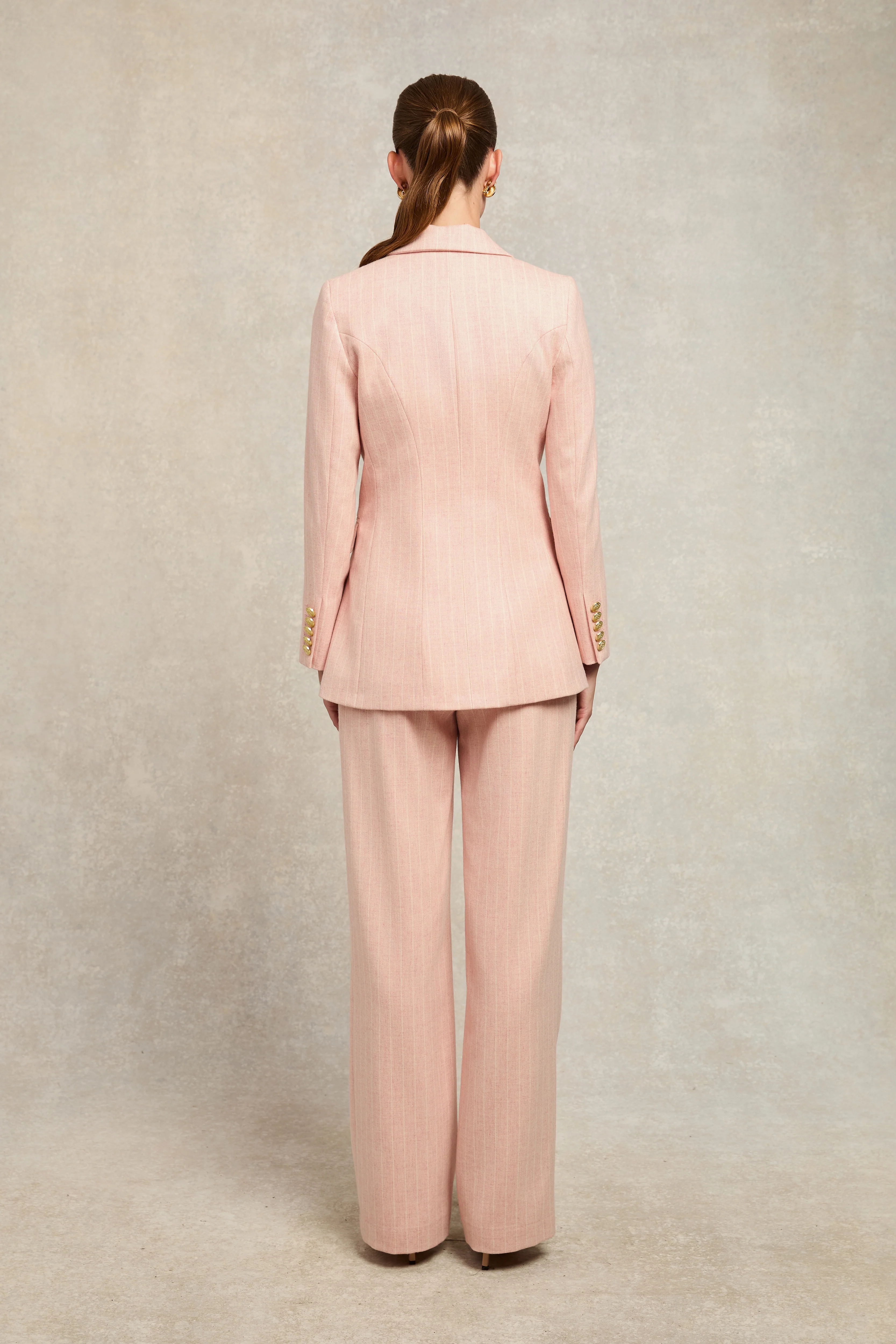 Double Breasted Blazer (Pink Chalk Pinstripe) - Image 6