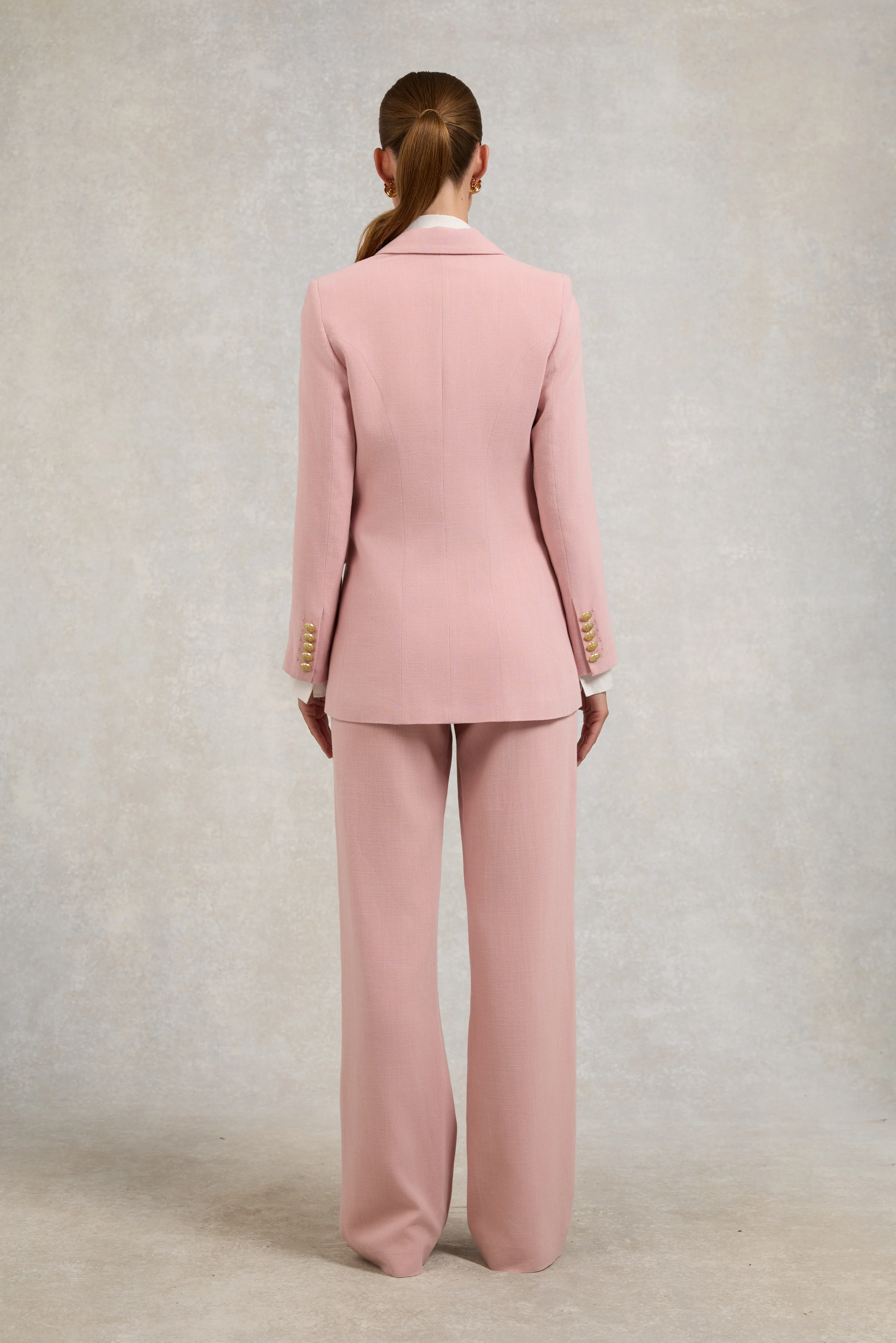 Double Breasted Blazer (Pink Linen) - Image 5