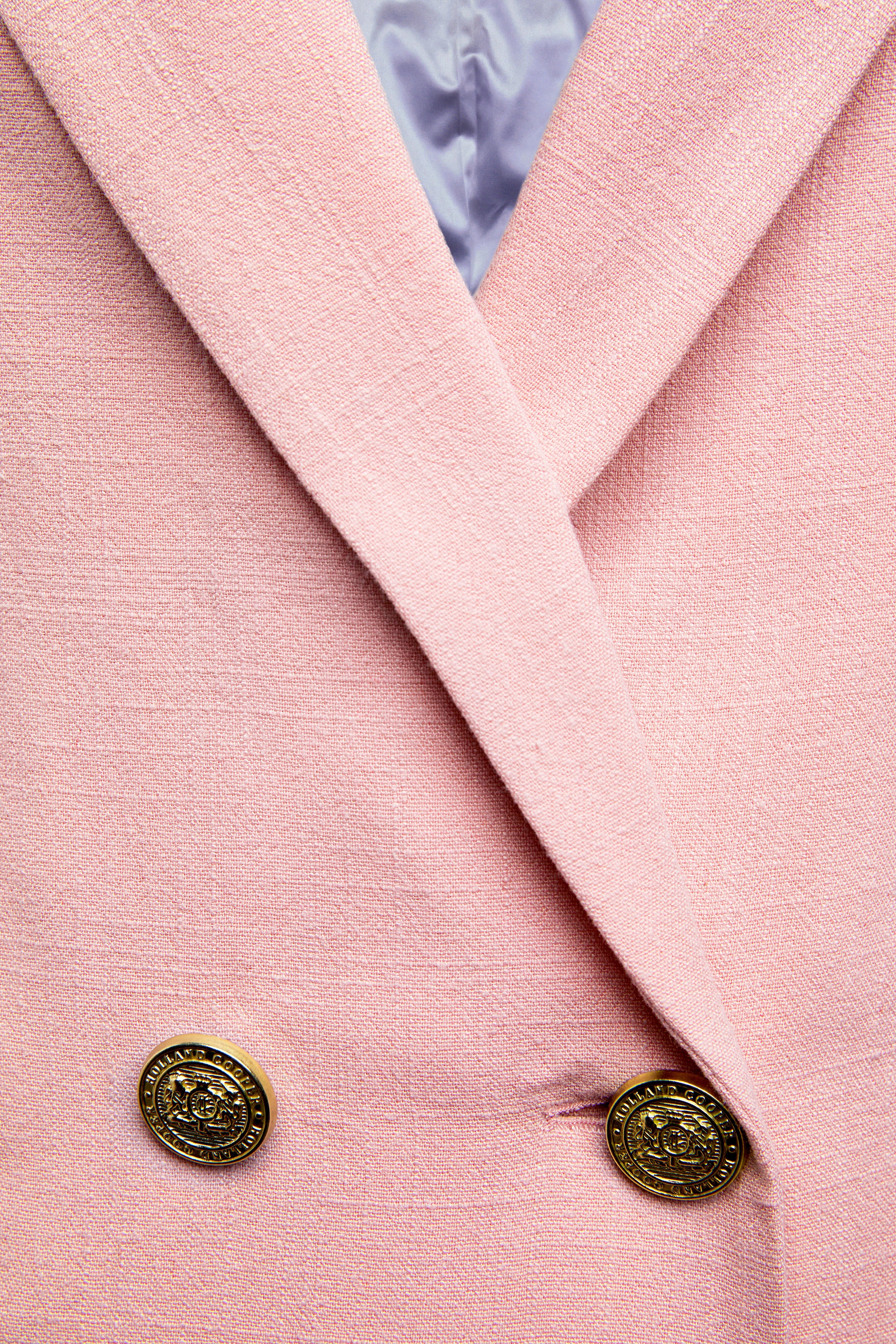 Double Breasted Blazer (Pink Linen) - Image 7