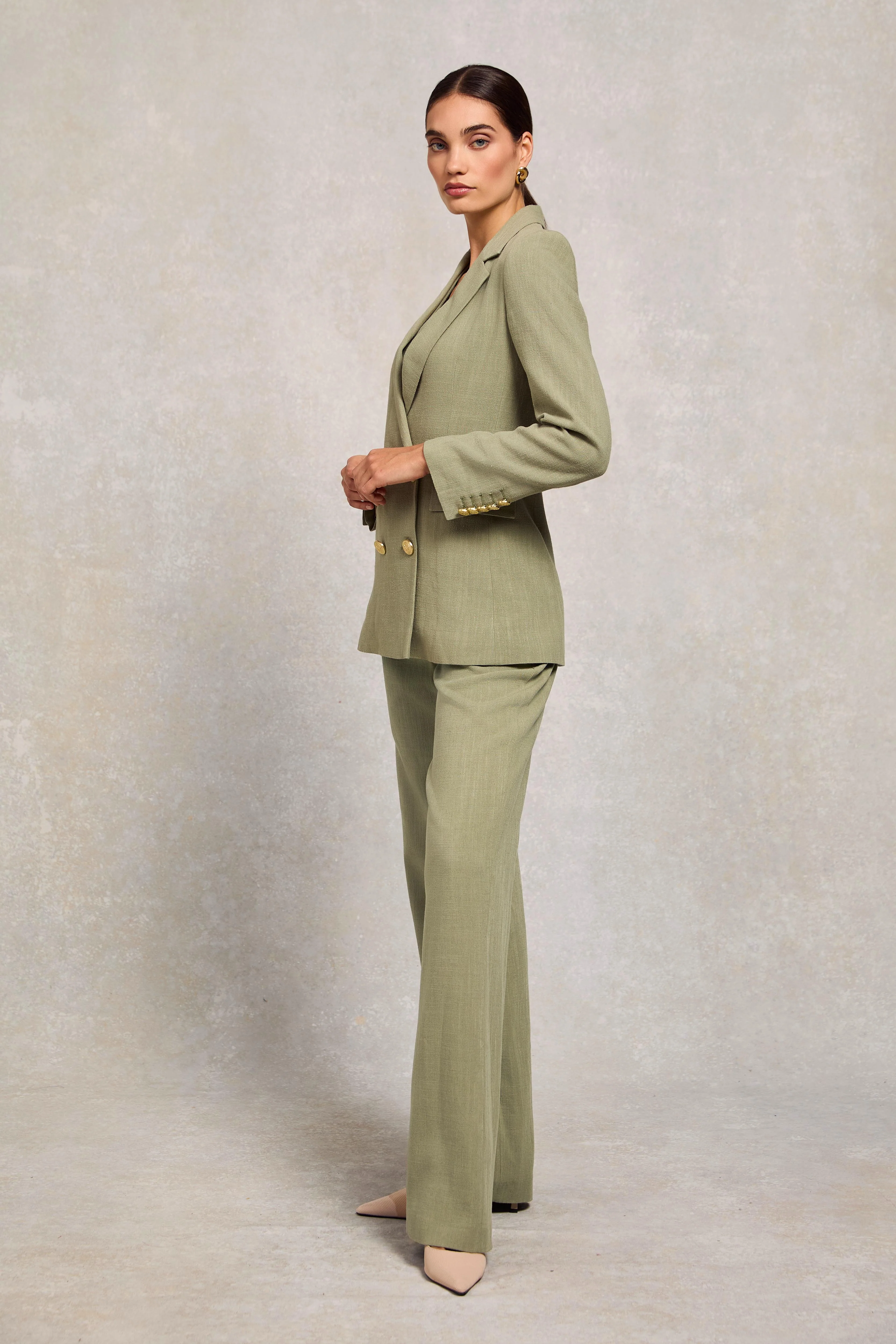 Double Breasted Blazer (Sage Linen) - Image 6