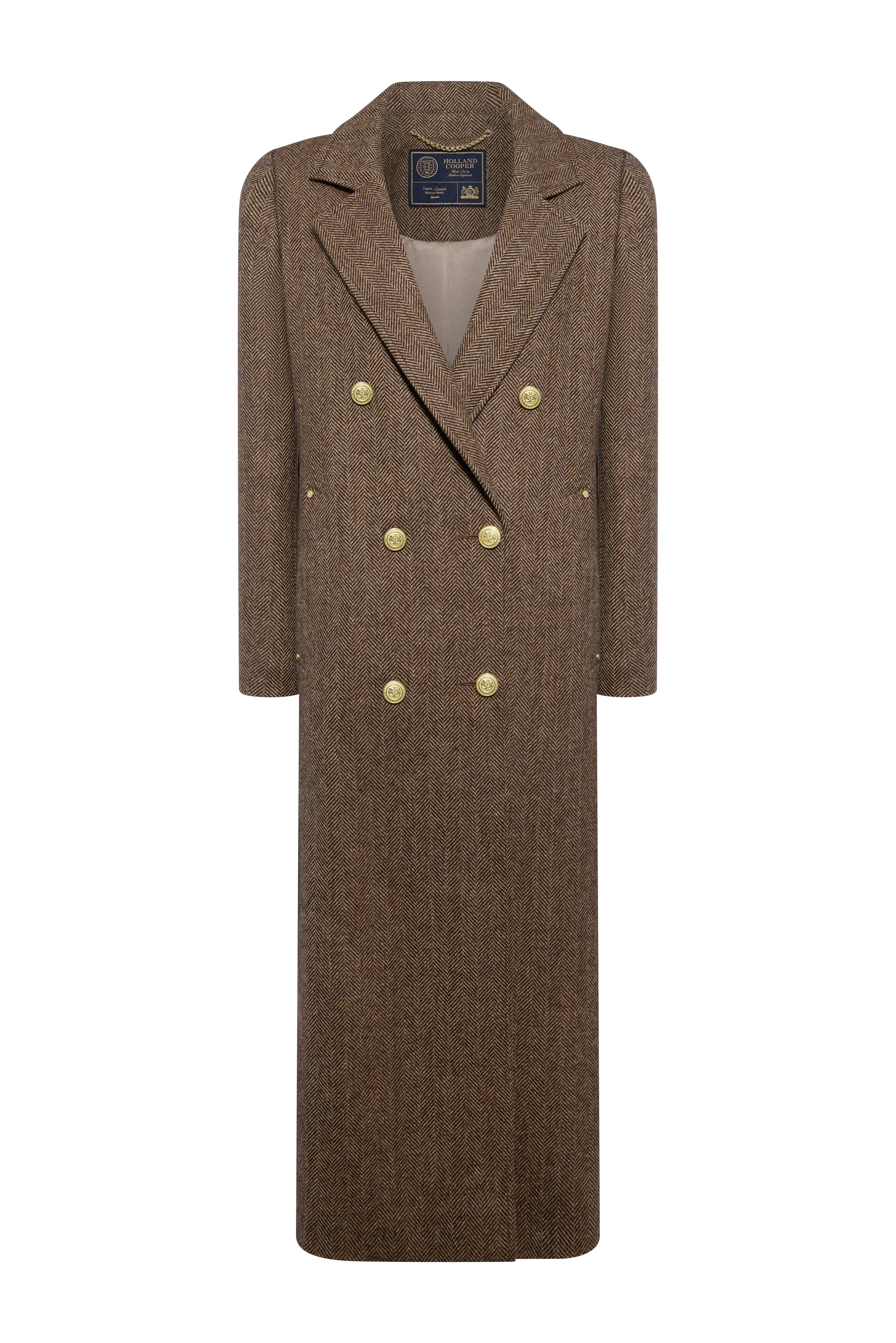 Double Breasted Coat (Large Scale Brown Herringbone) - Image 4