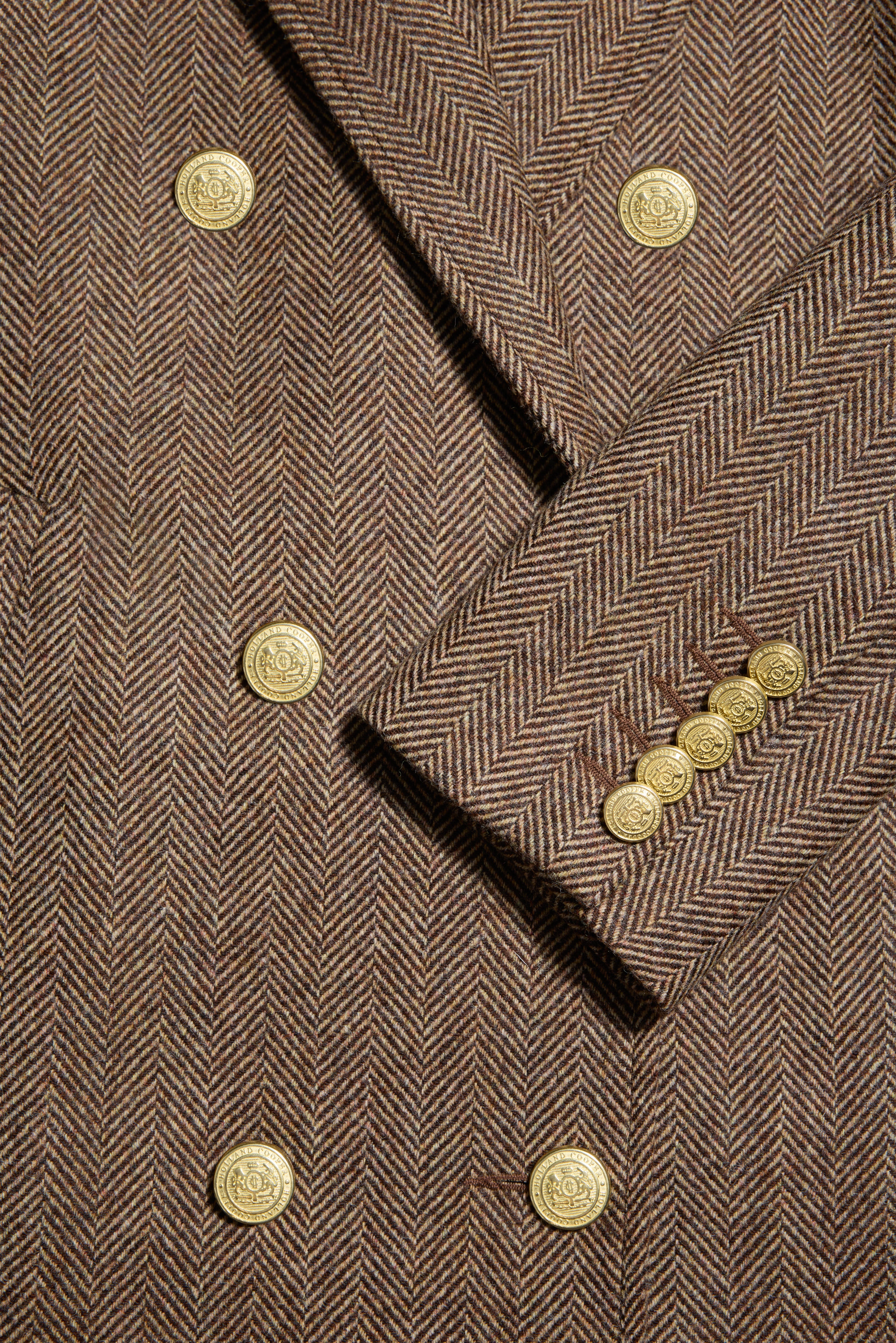 Double Breasted Coat (Large Scale Brown Herringbone) - Image 9