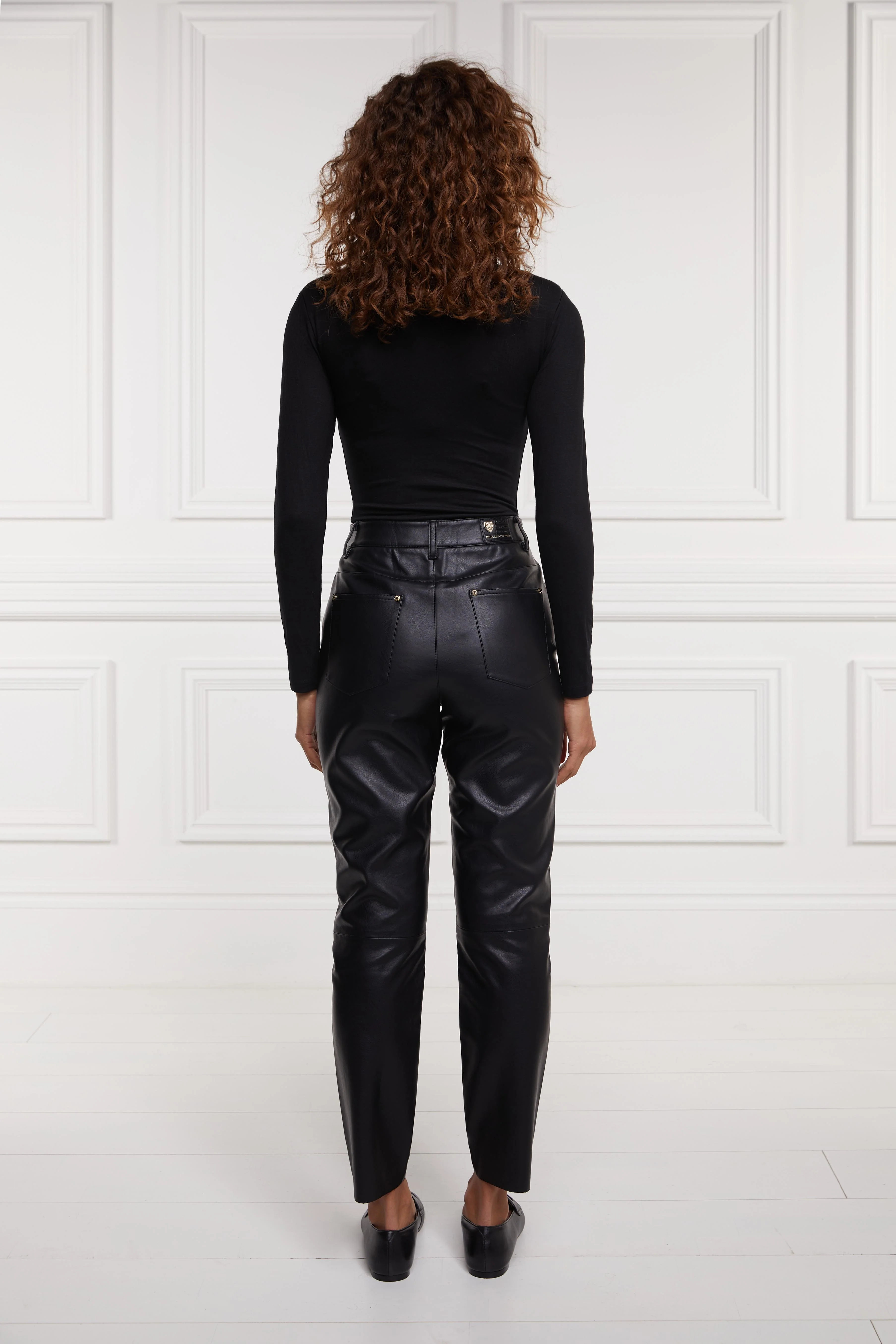 Dunwick Faux Leather Pant (Black) - Image 2