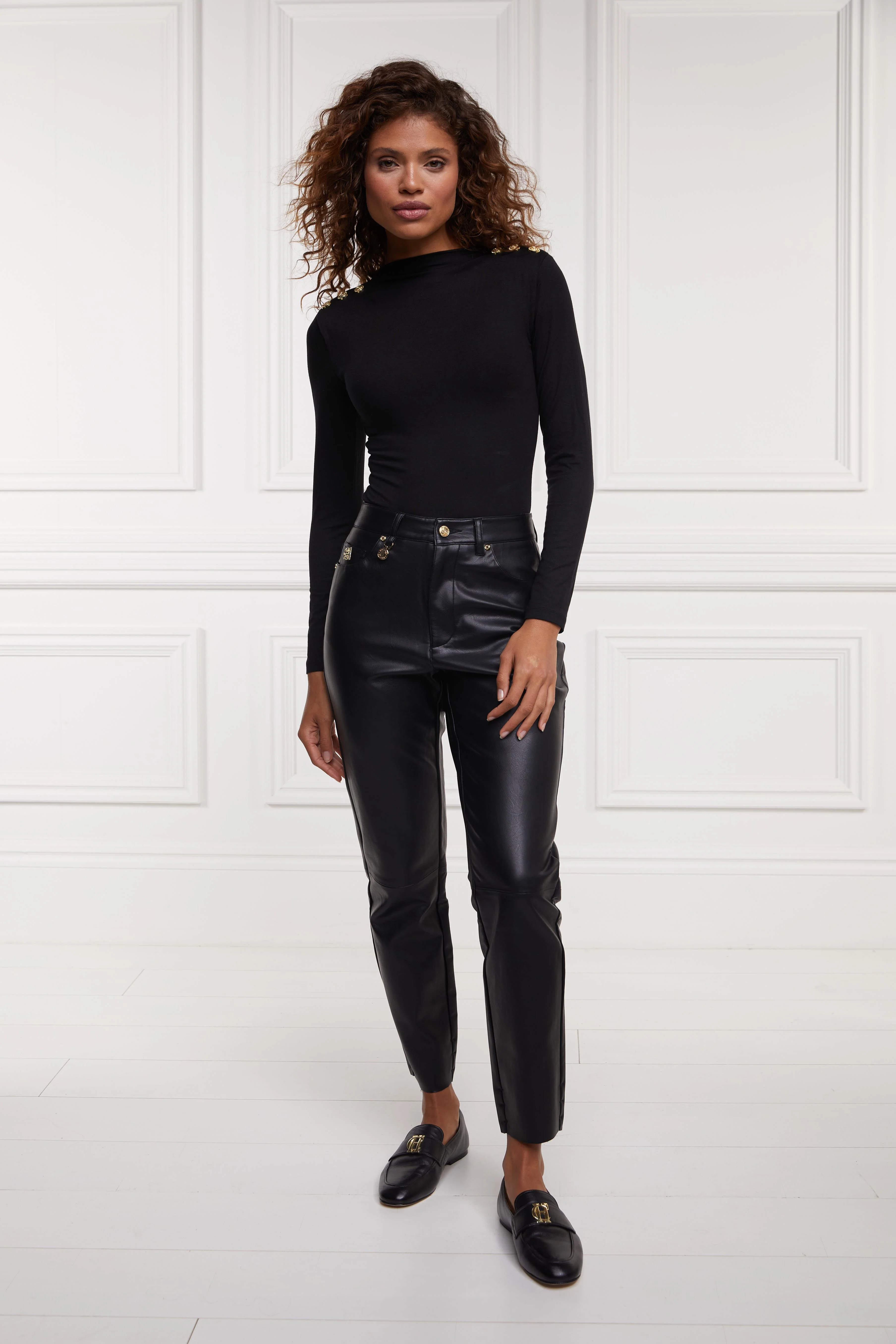 Dunwick Faux Leather Pant (Black) - Image 8