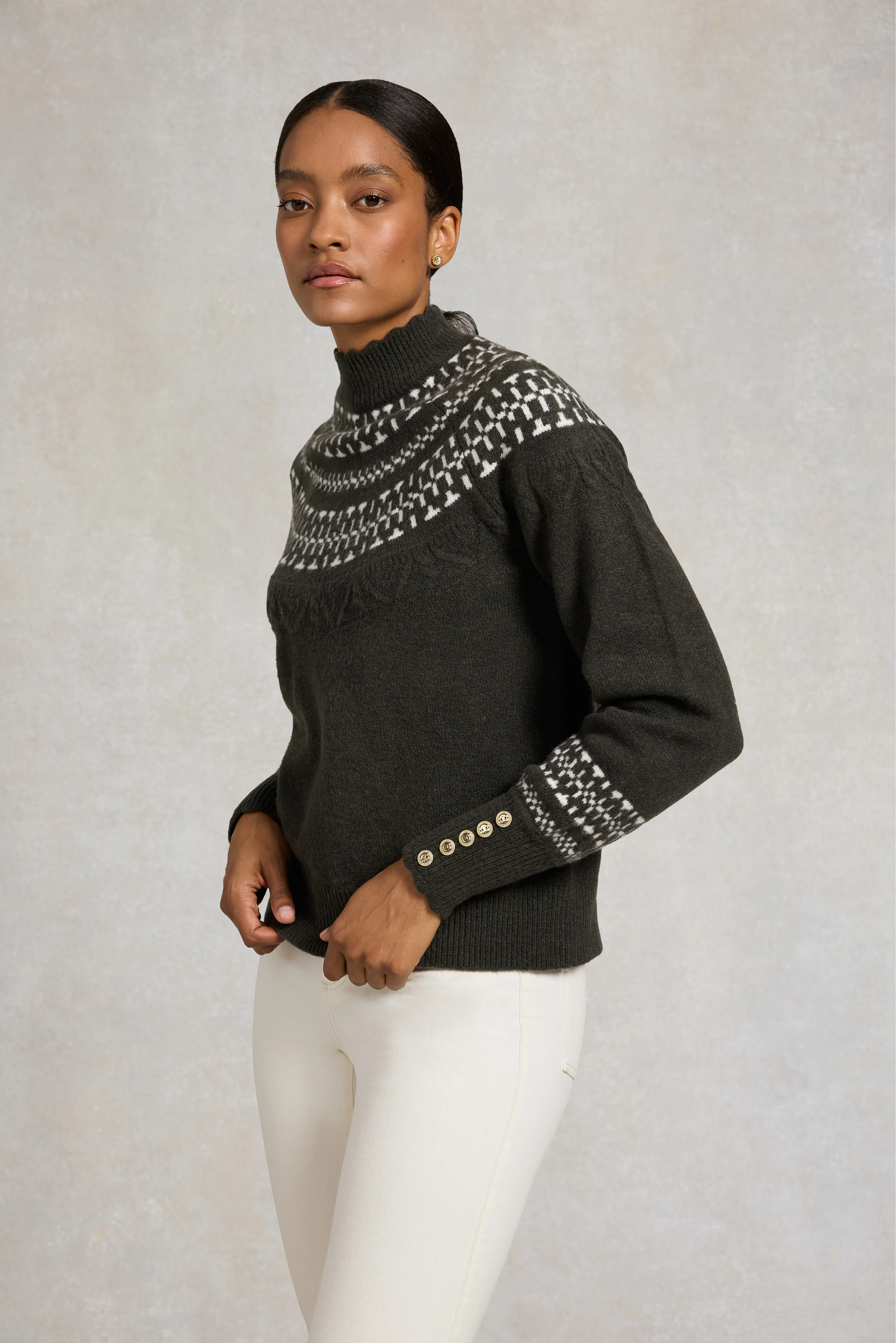 Elodie Roll Neck Knit (Forest Green) - Image 3