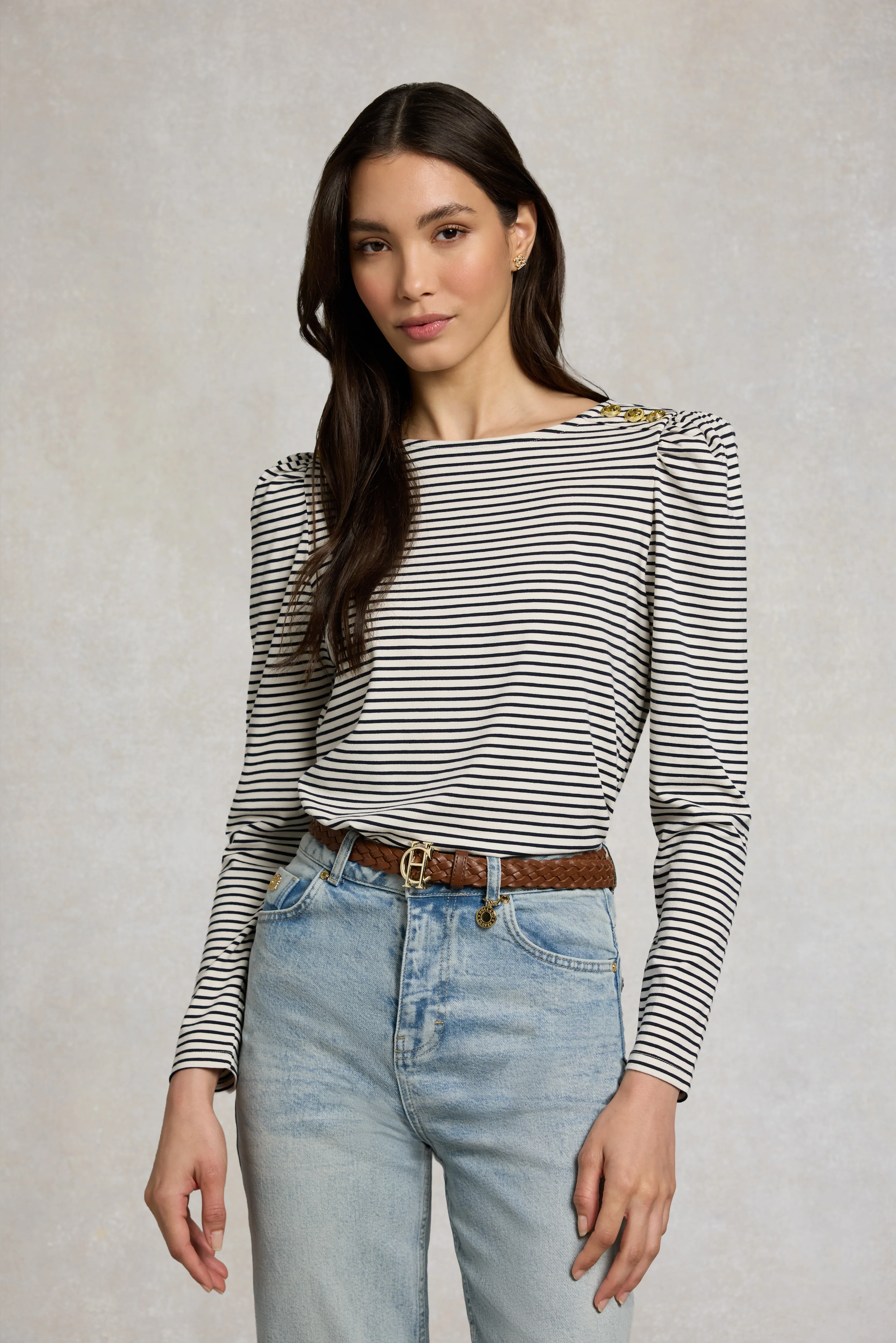 Emma Top (White Ink Navy)