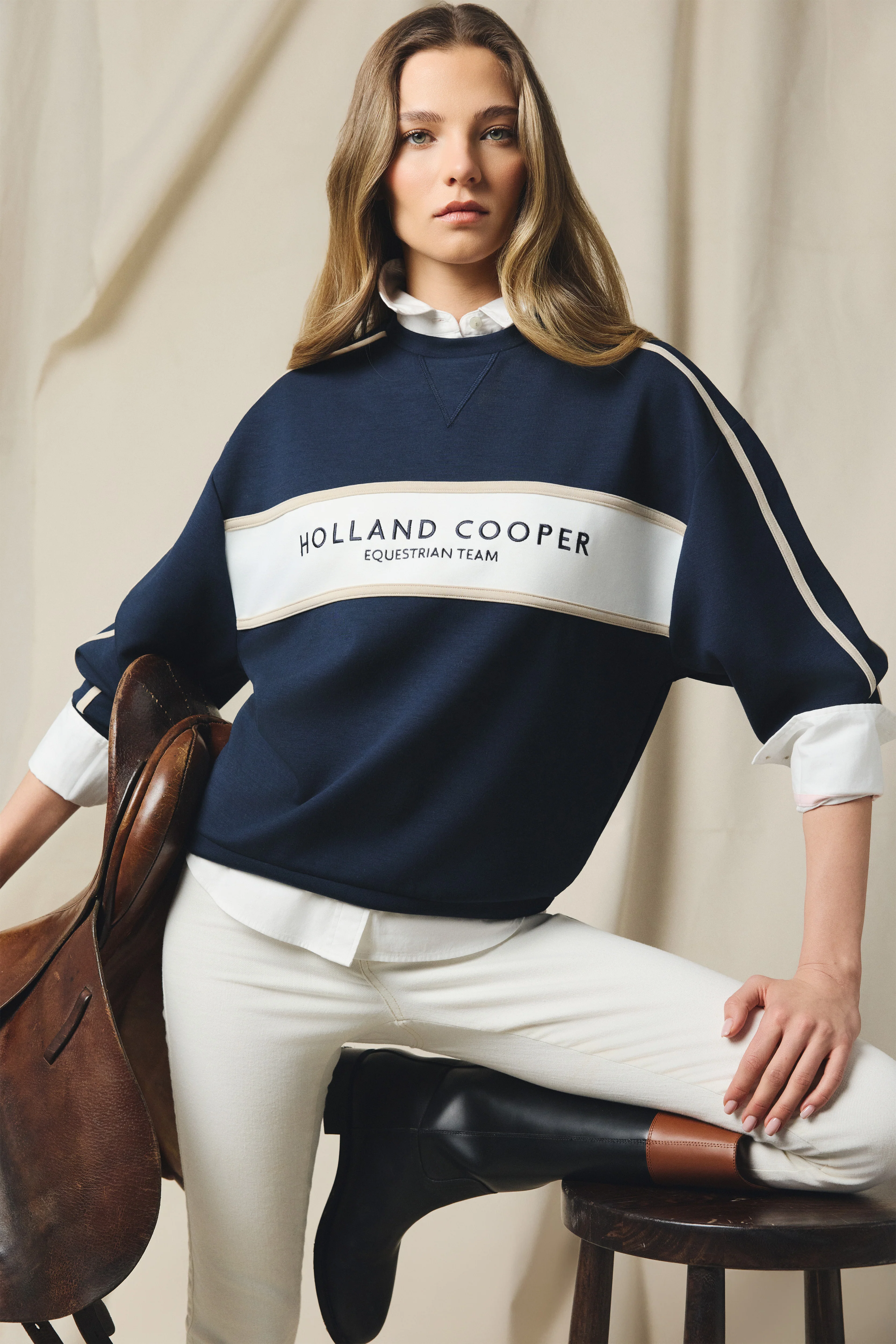 Equestrian Crew Neck Sweat (Ink Navy)