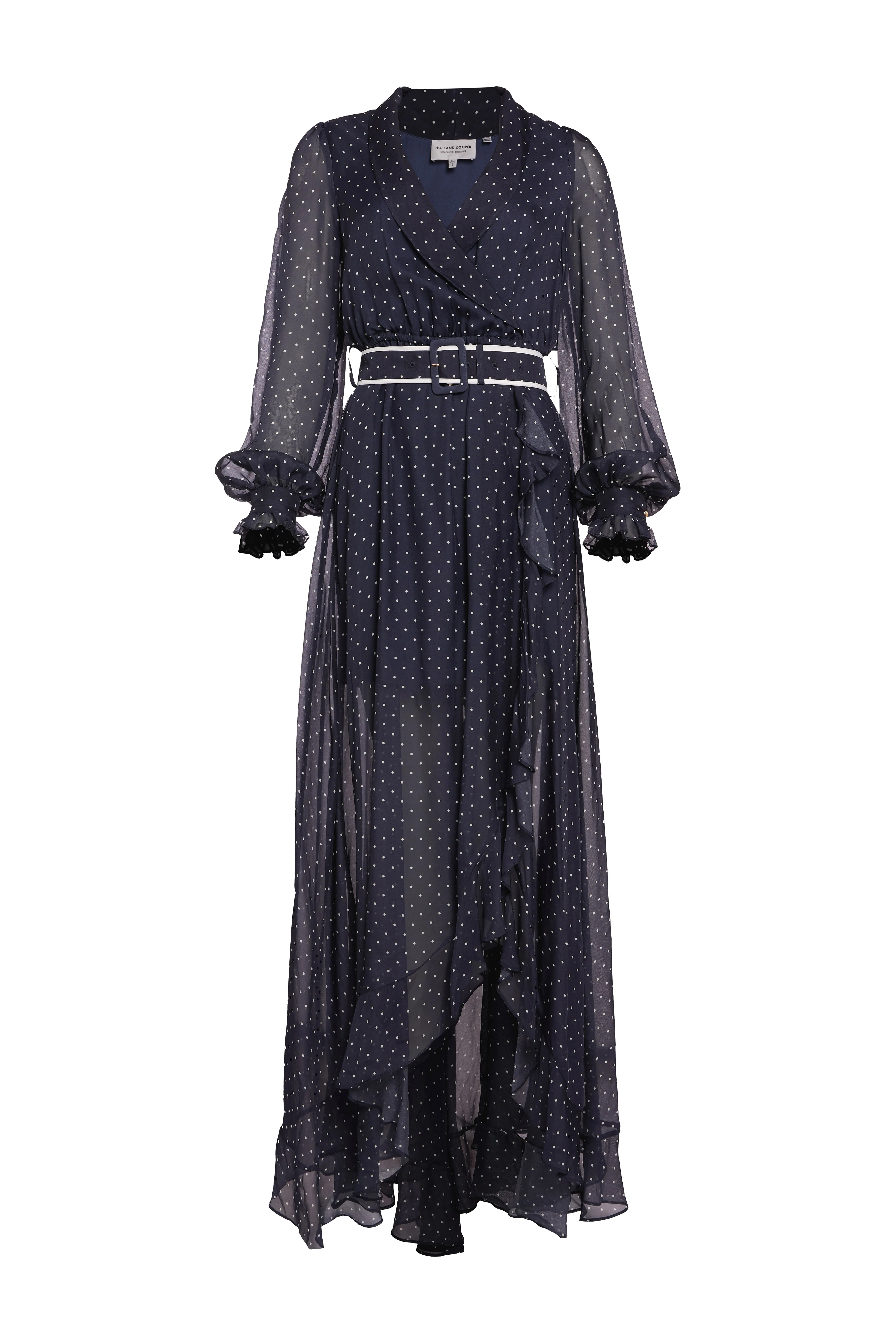 Esme Maxi Dress (Deep Navy Polka Dot) - Image 4